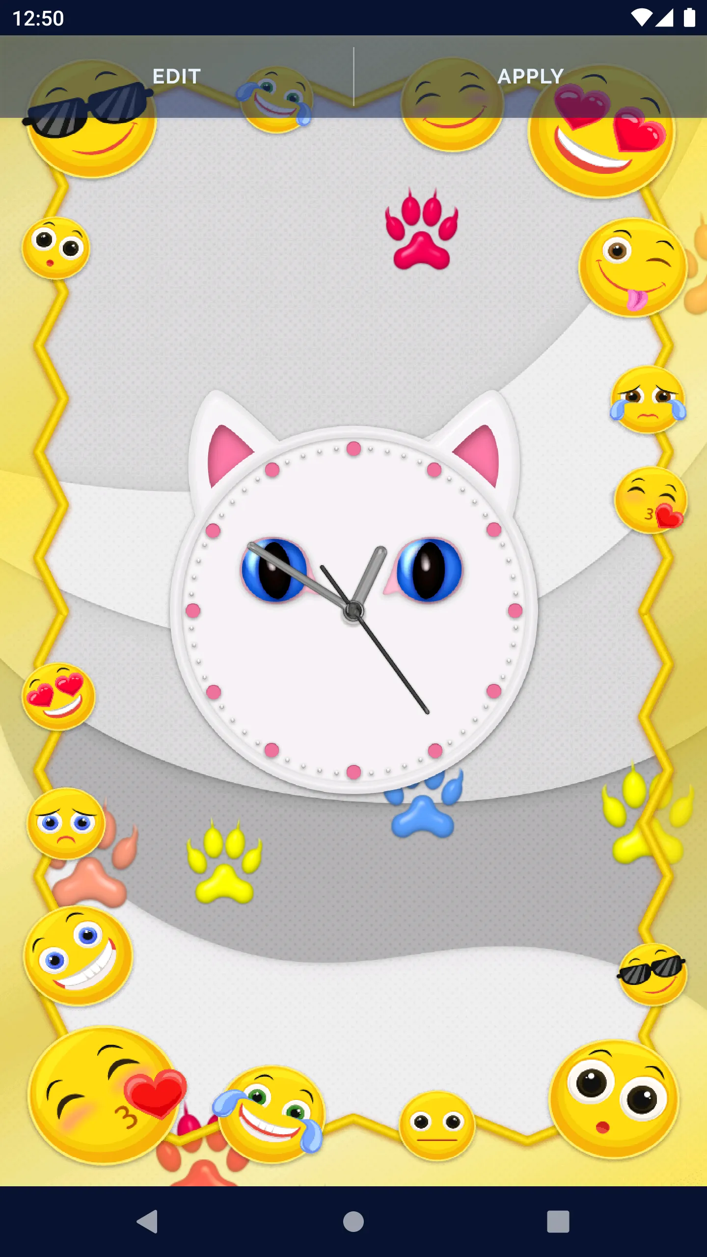 Cute Kitty Clock Wallpaper | Indus Appstore | Screenshot