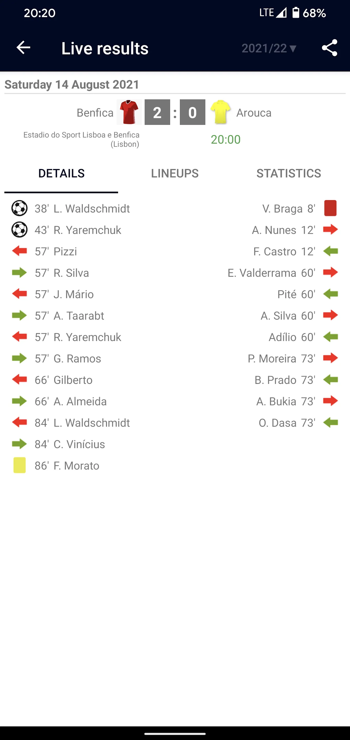 Live Scores for Liga Portugal | Indus Appstore | Screenshot