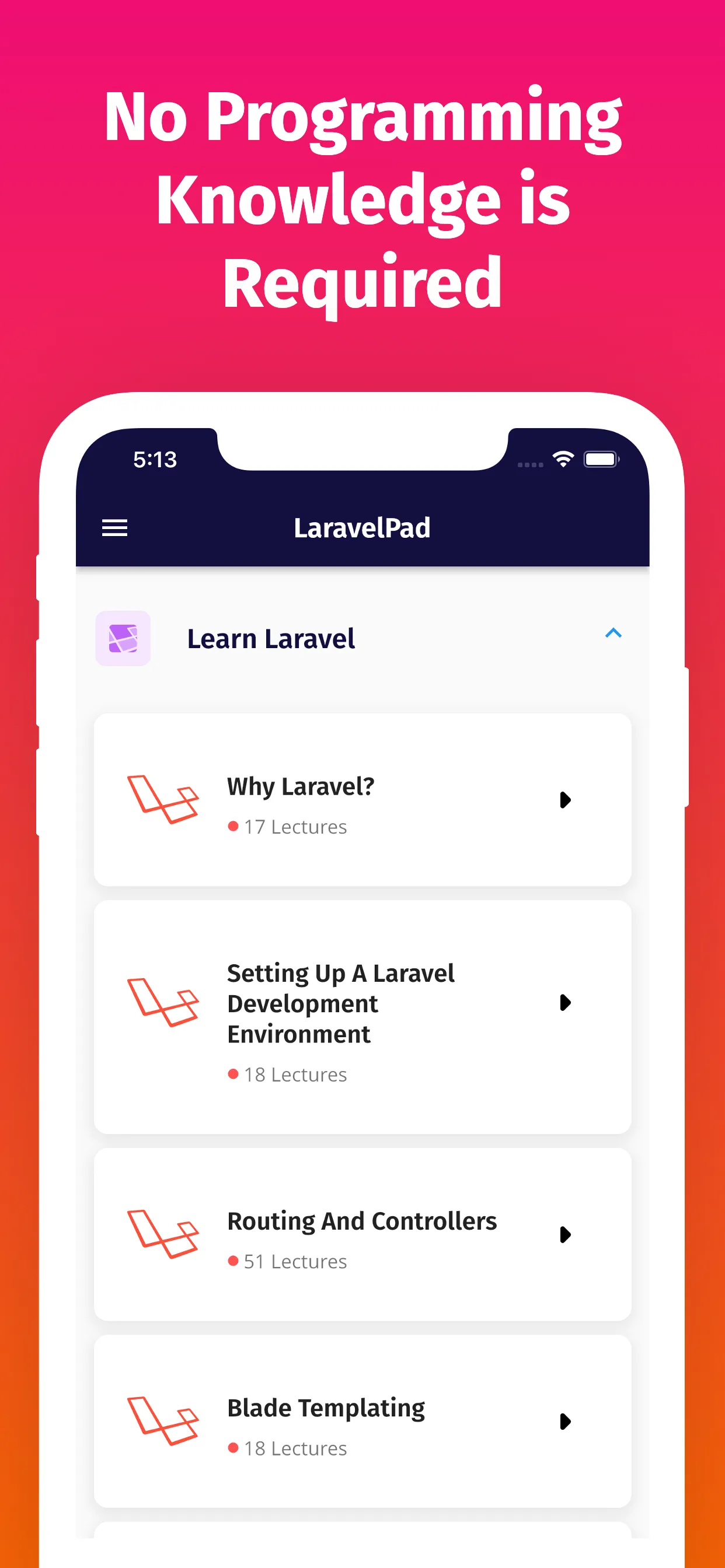 Learn Laravel Coding Offline | Indus Appstore | Screenshot