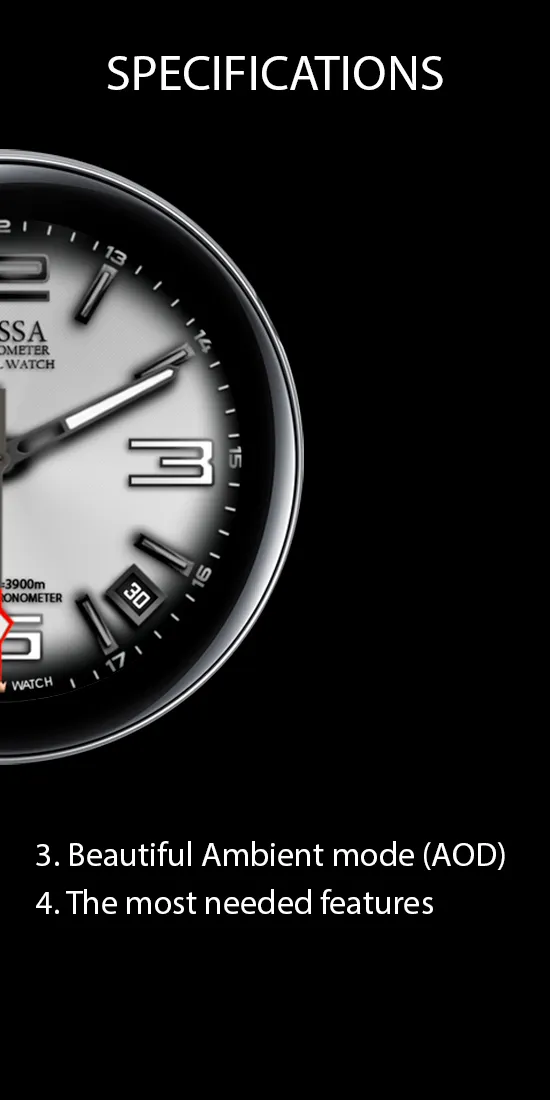 Classic Watch Face White Messa | Indus Appstore | Screenshot