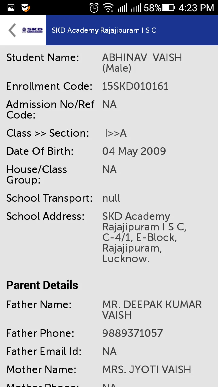 SKD Parent Portal | Indus Appstore | Screenshot