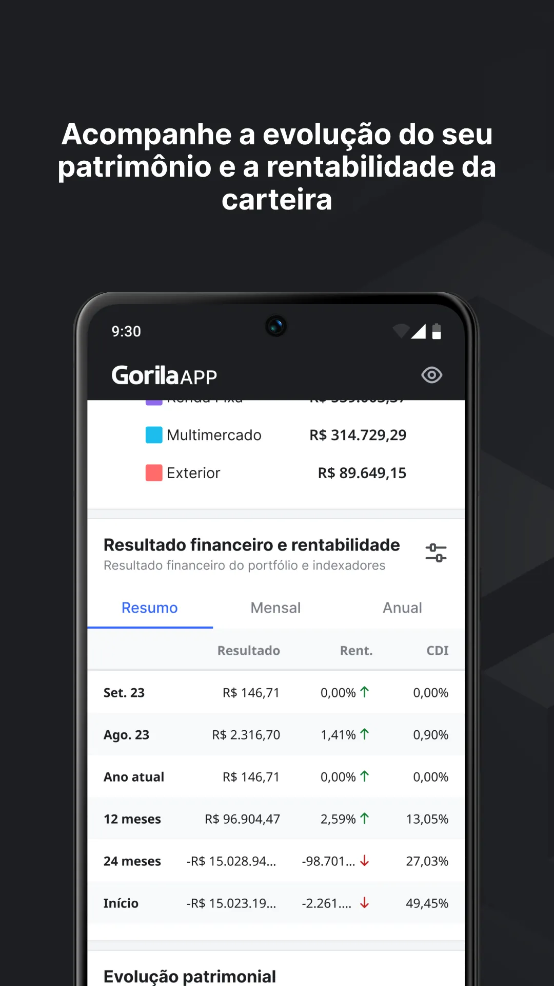 Gorila: gestão de investimento | Indus Appstore | Screenshot