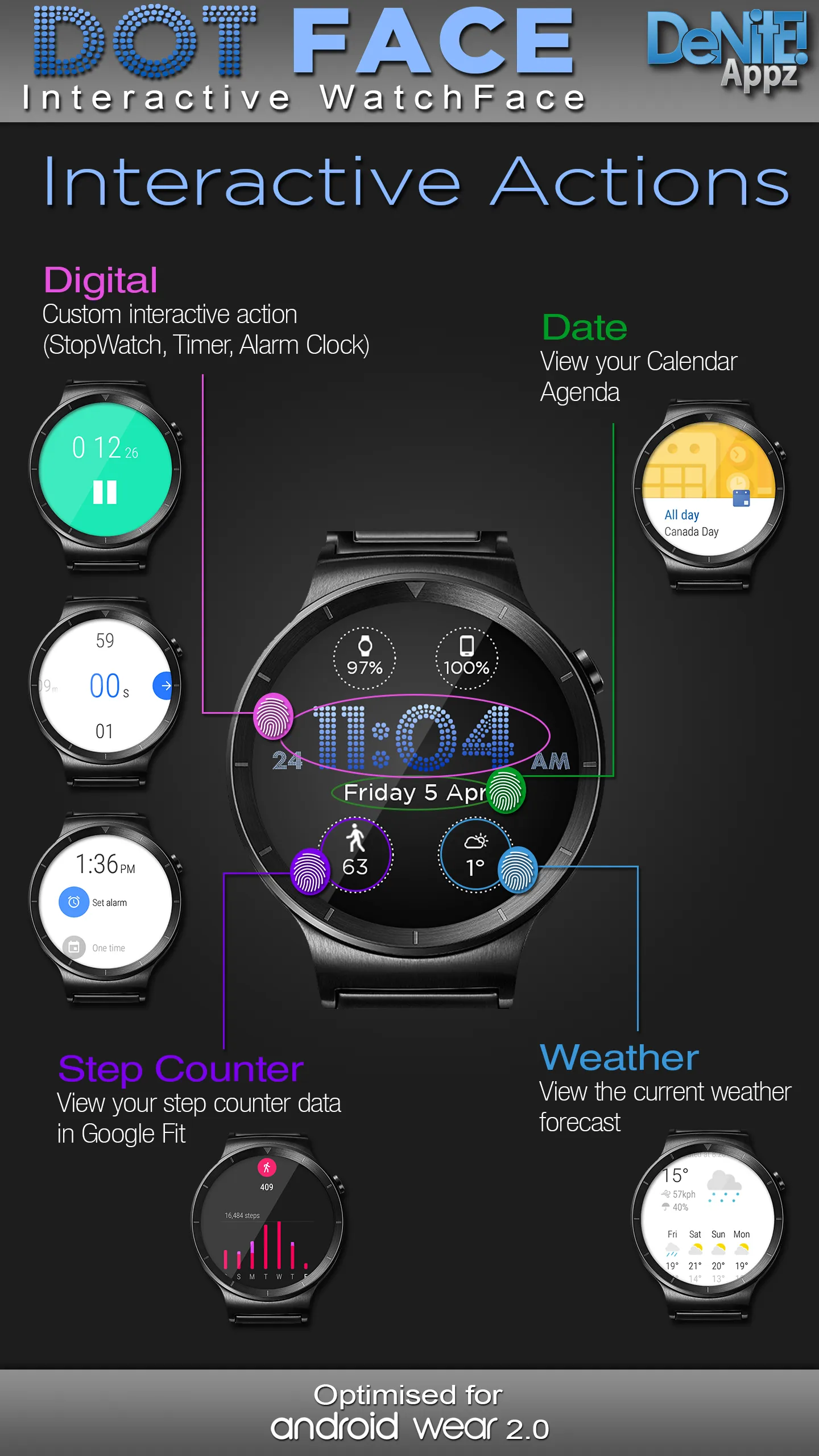 Dot Face HD Watch Face | Indus Appstore | Screenshot