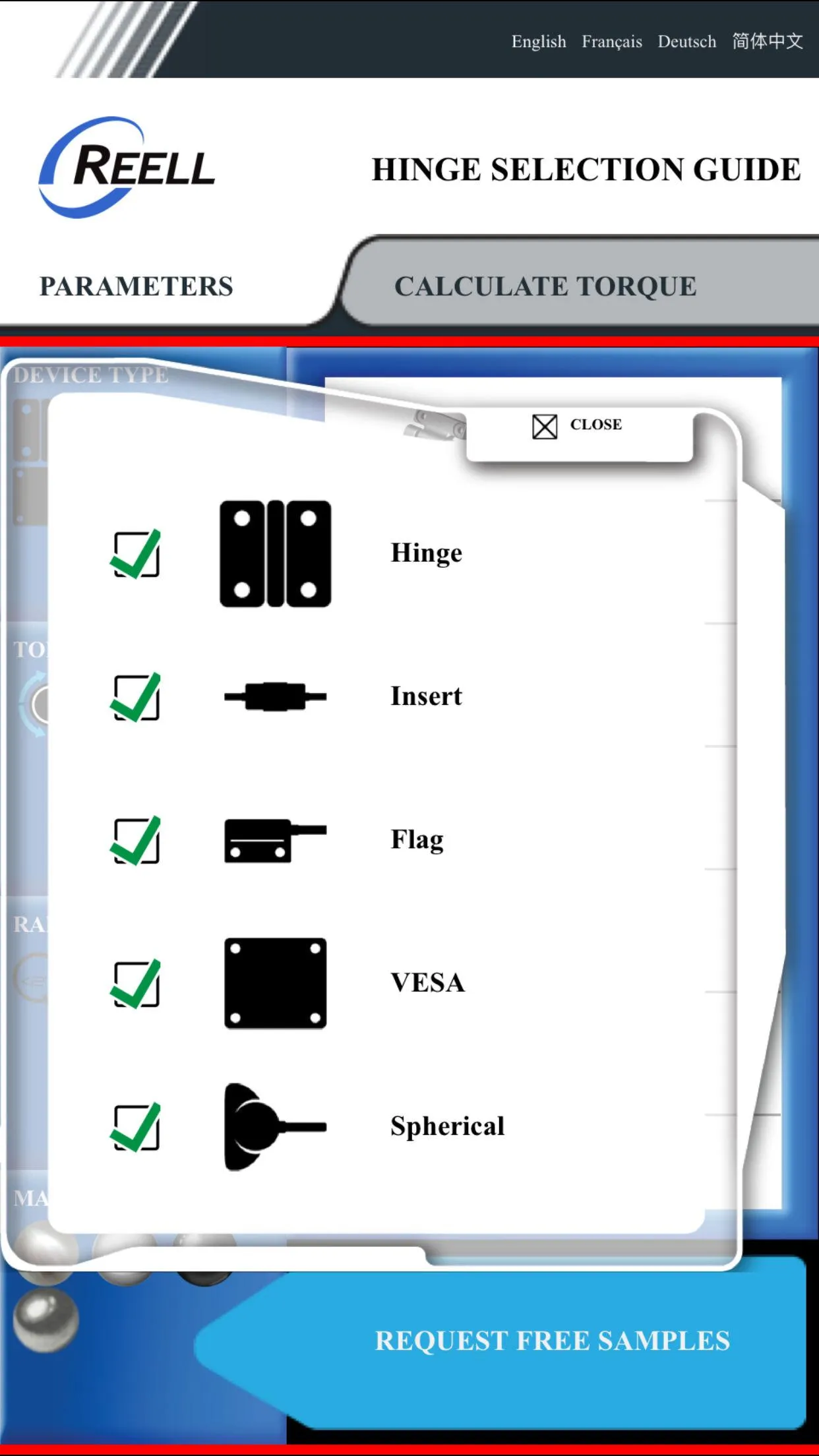 Reell Hinge Selection Guide | Indus Appstore | Screenshot