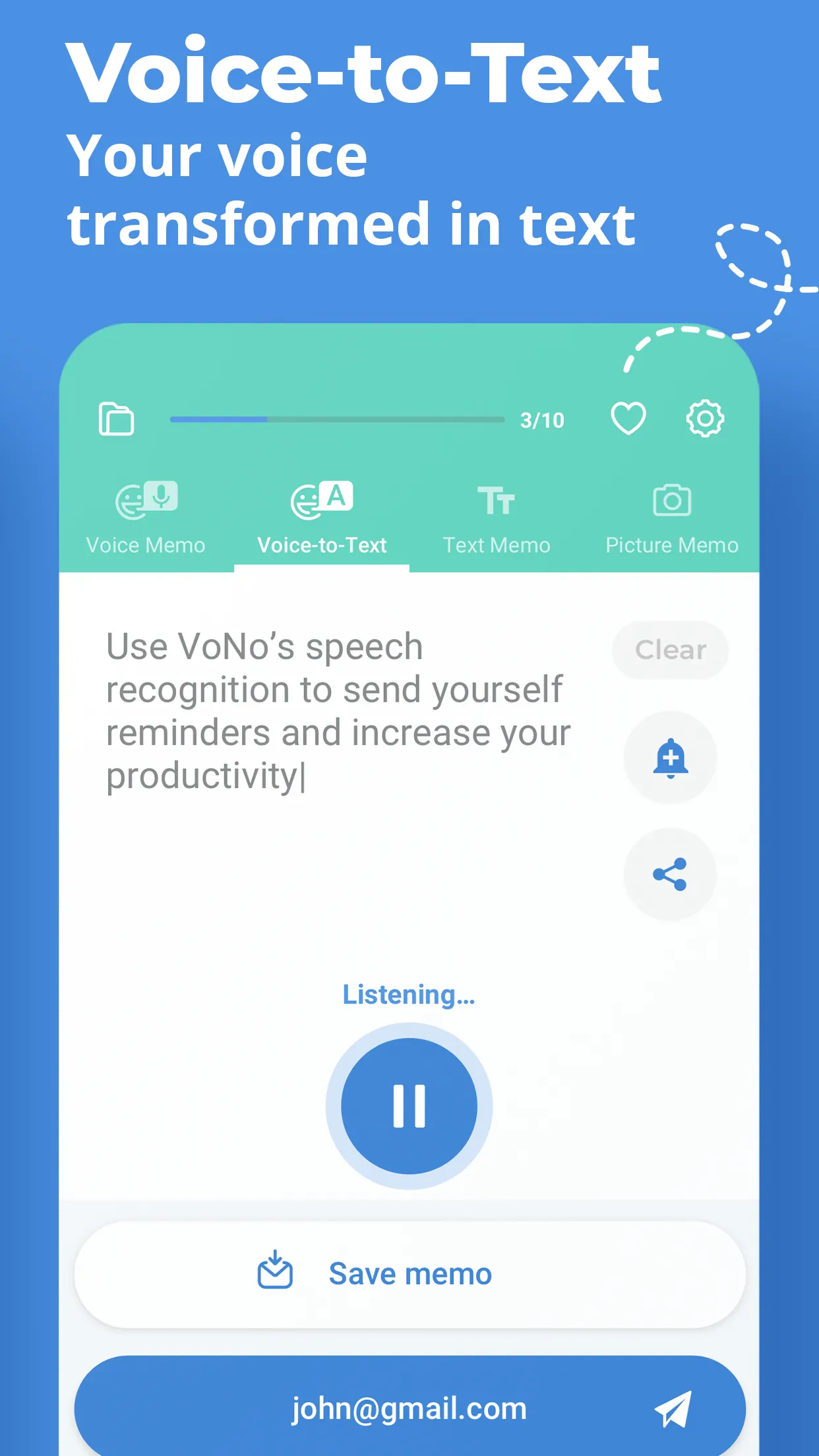 Voice Memos, SpeechNotes, VoNo | Indus Appstore | Screenshot