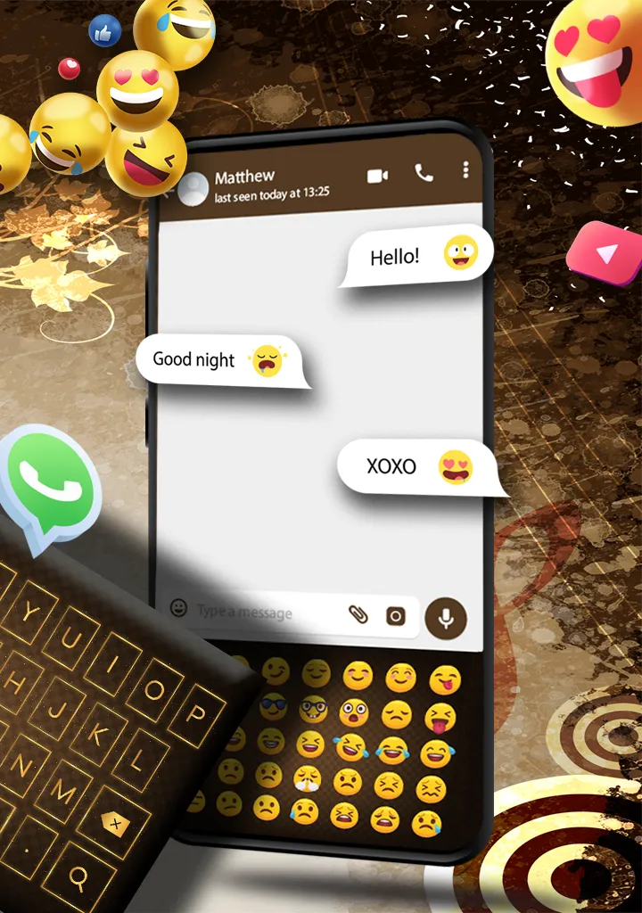 Transparent Golden Keyboard | Indus Appstore | Screenshot