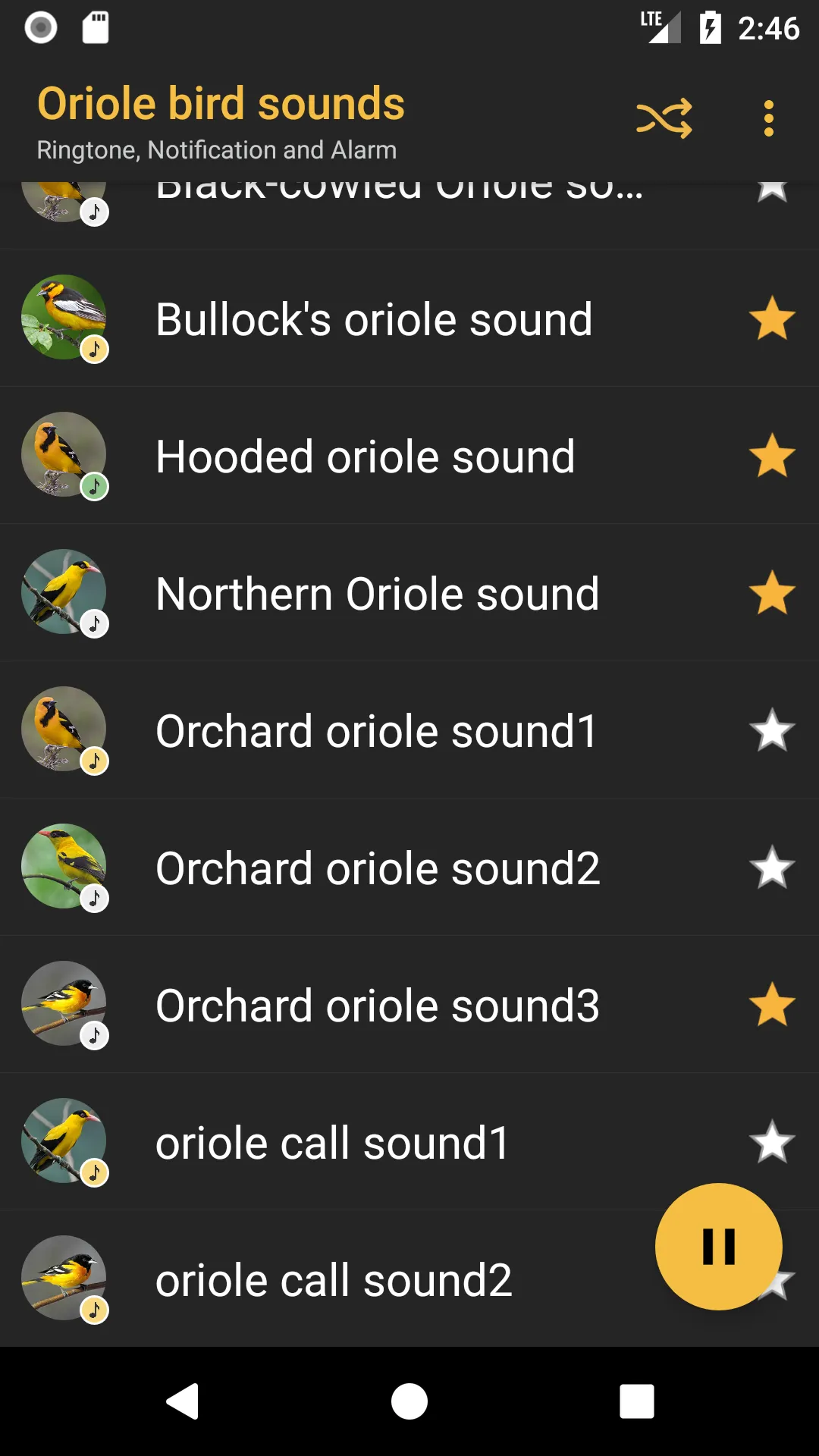 Oriole bird sounds | Indus Appstore | Screenshot