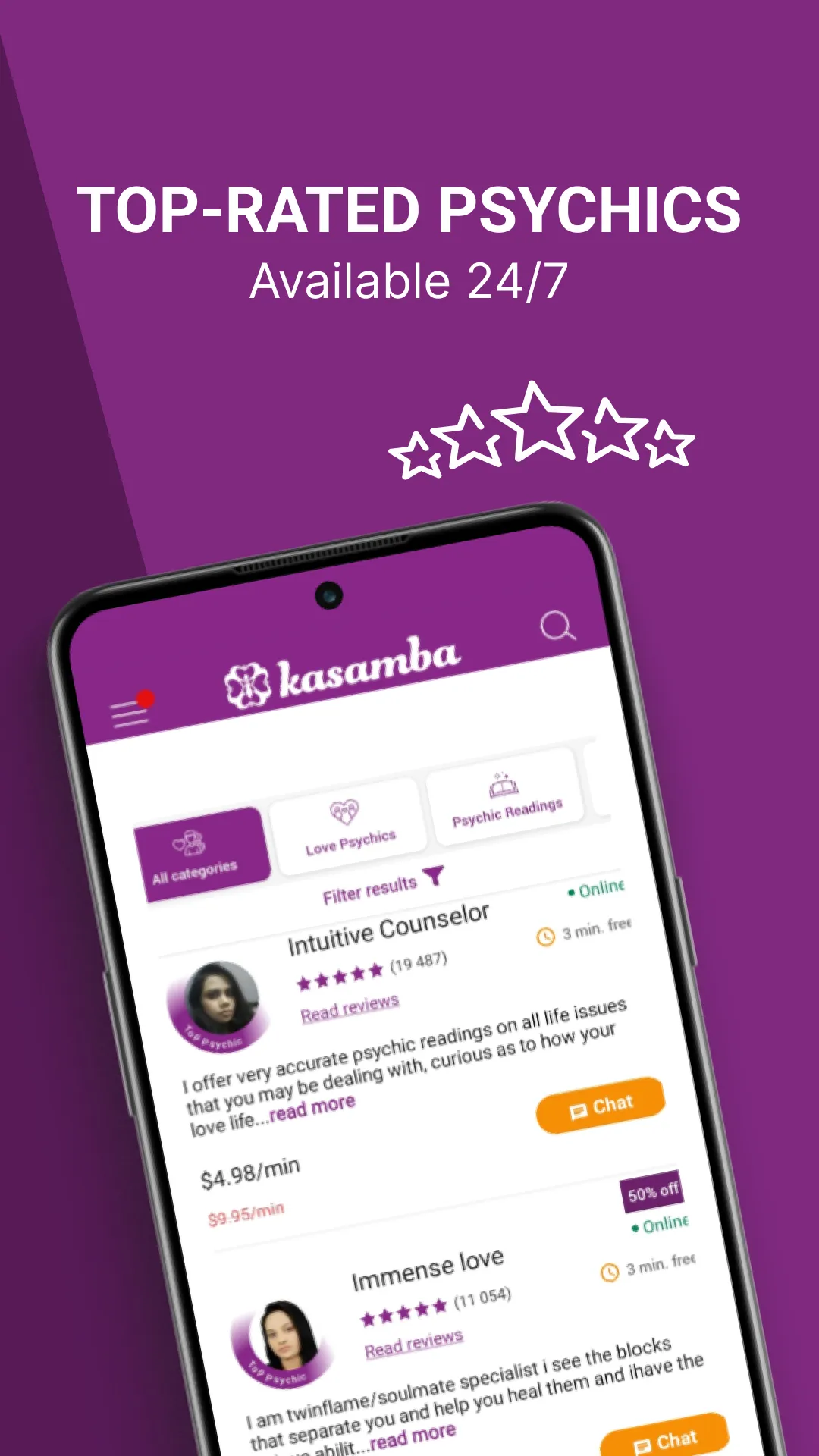 Kasamba Psychic Reading Chat | Indus Appstore | Screenshot