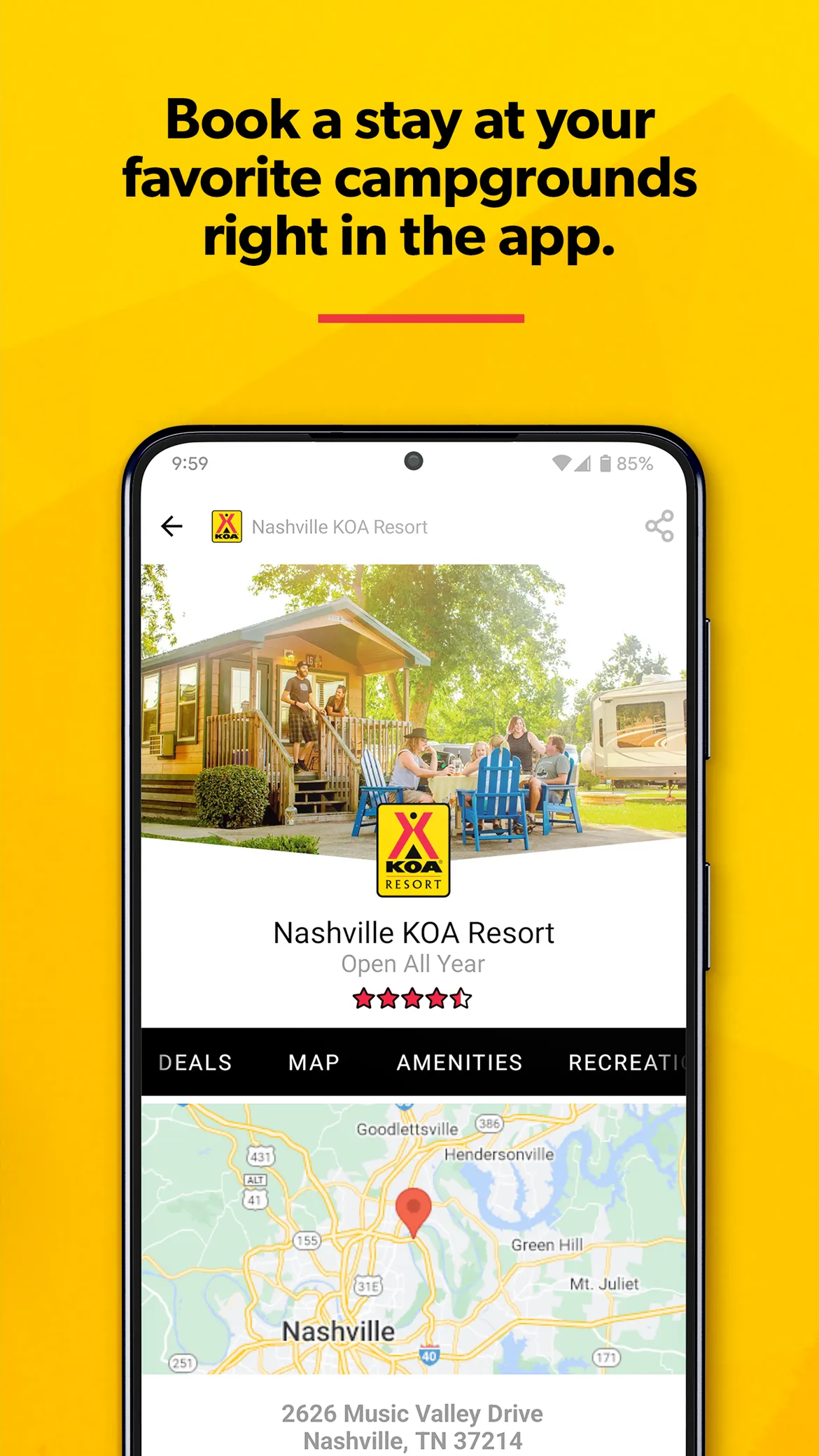 KOA | RV, Cabin & Tent Camping | Indus Appstore | Screenshot