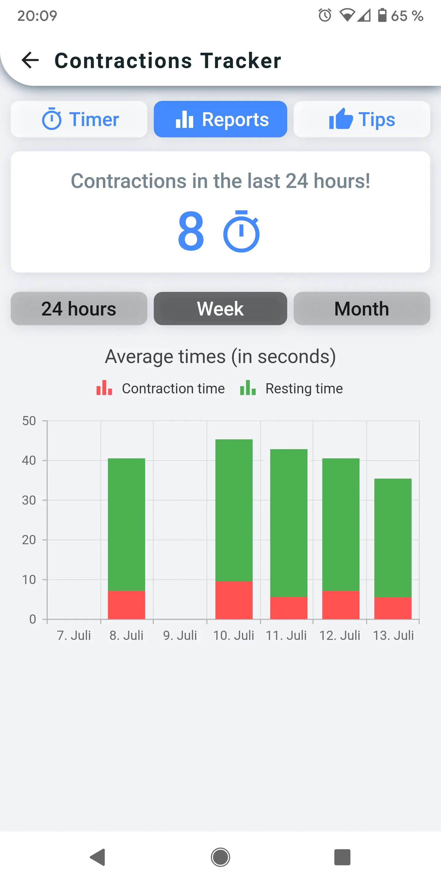 Contractions Tracker | Indus Appstore | Screenshot