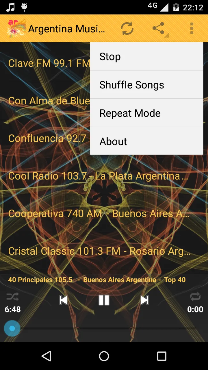 Argentina Radio Music Online | Indus Appstore | Screenshot