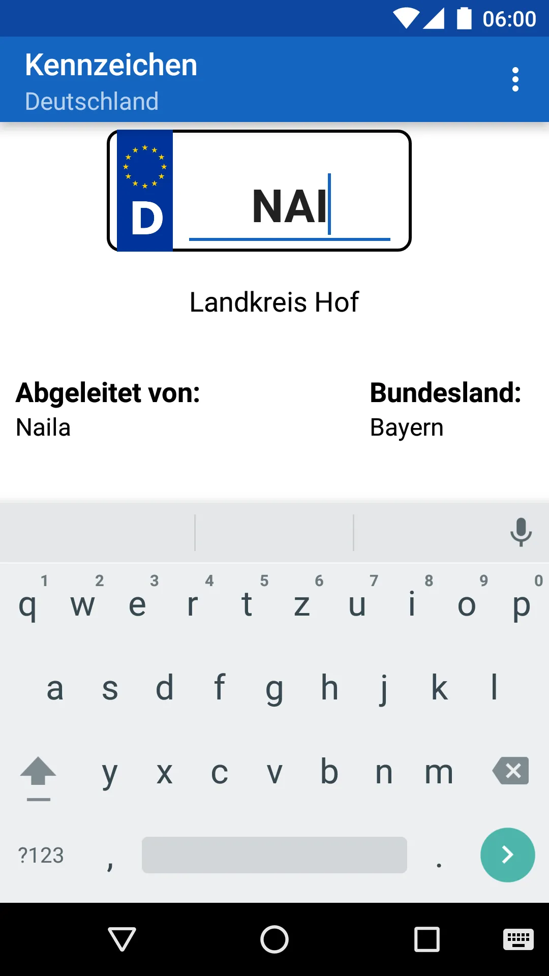 Kennzeichen Deutschland | Indus Appstore | Screenshot