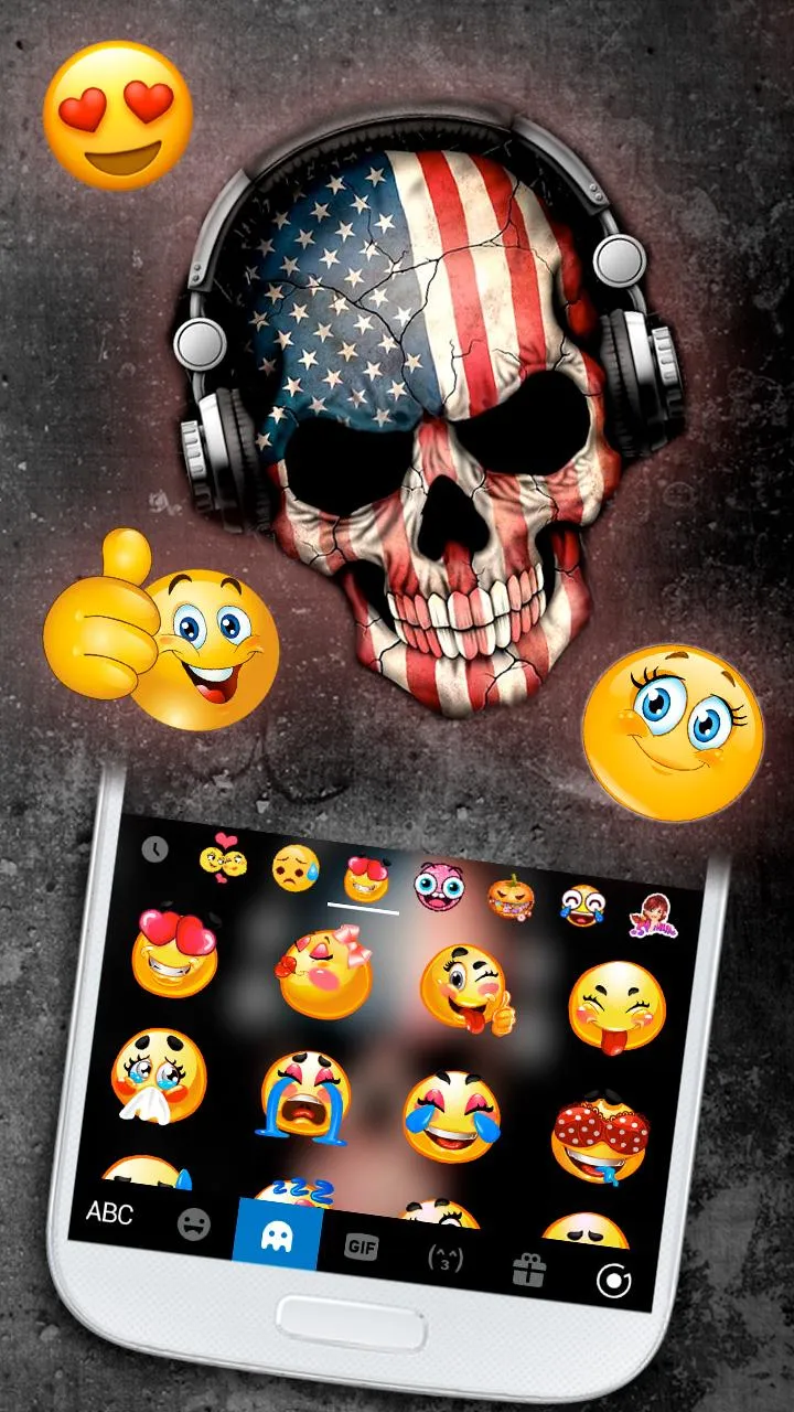 America Dj Skull Keyboard Them | Indus Appstore | Screenshot