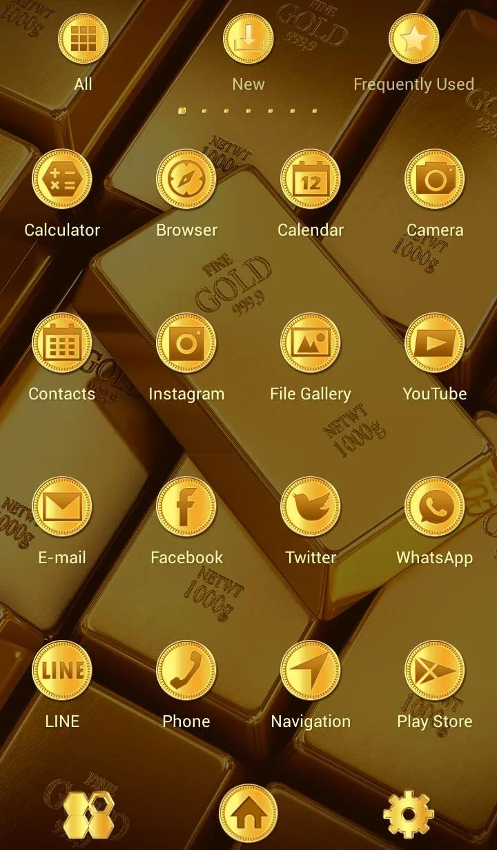 Gold Ingots +HOME Theme | Indus Appstore | Screenshot