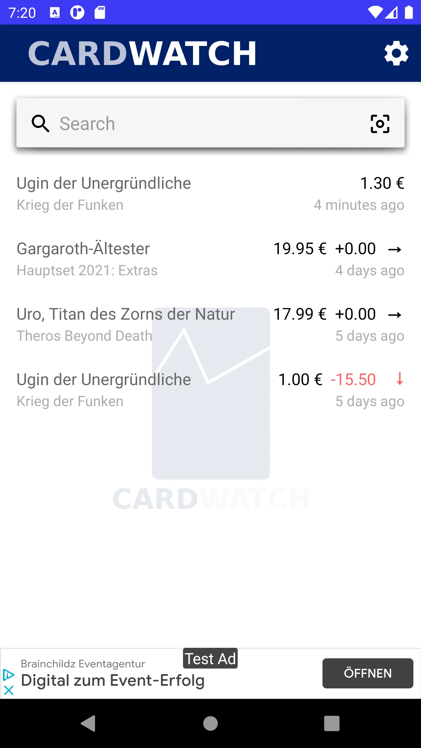 CardWatch MTG, PKM, YGO Prices | Indus Appstore | Screenshot