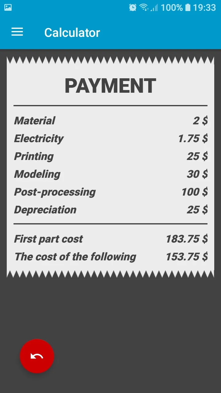 3D Printing Calculator | Indus Appstore | Screenshot