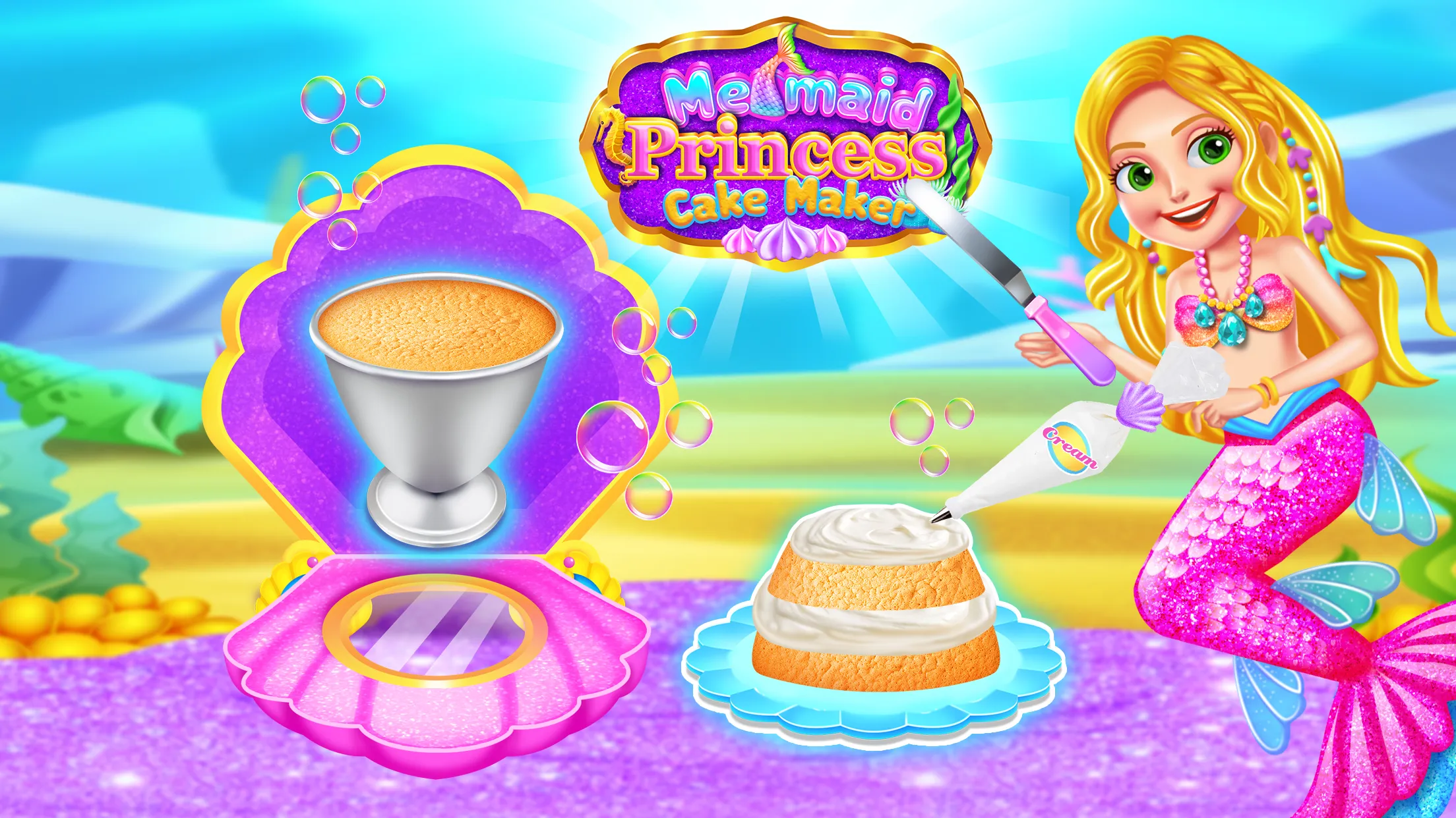 Mermaid Glitter Cake Maker | Indus Appstore | Screenshot