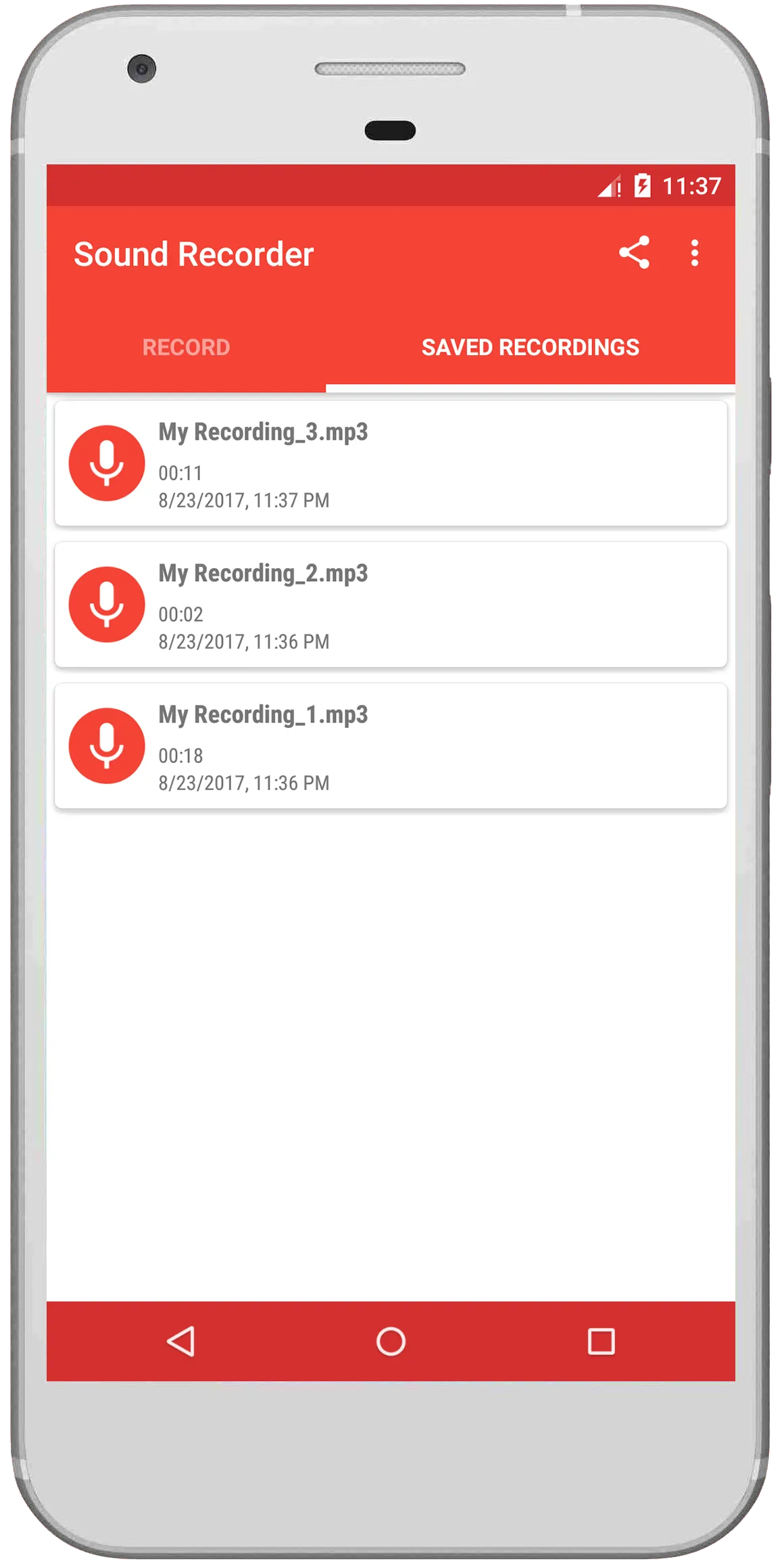 Sound Recorder : easy recorder | Indus Appstore | Screenshot