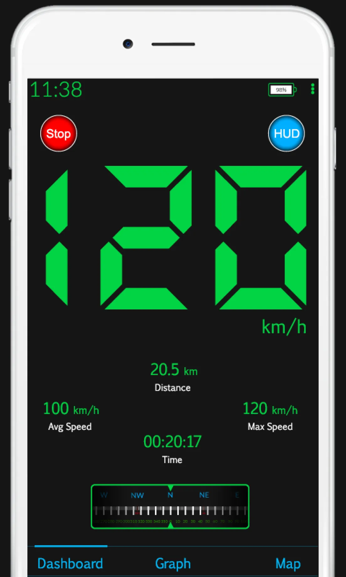 GPS Speedometer HUD - Odometer | Indus Appstore | Screenshot