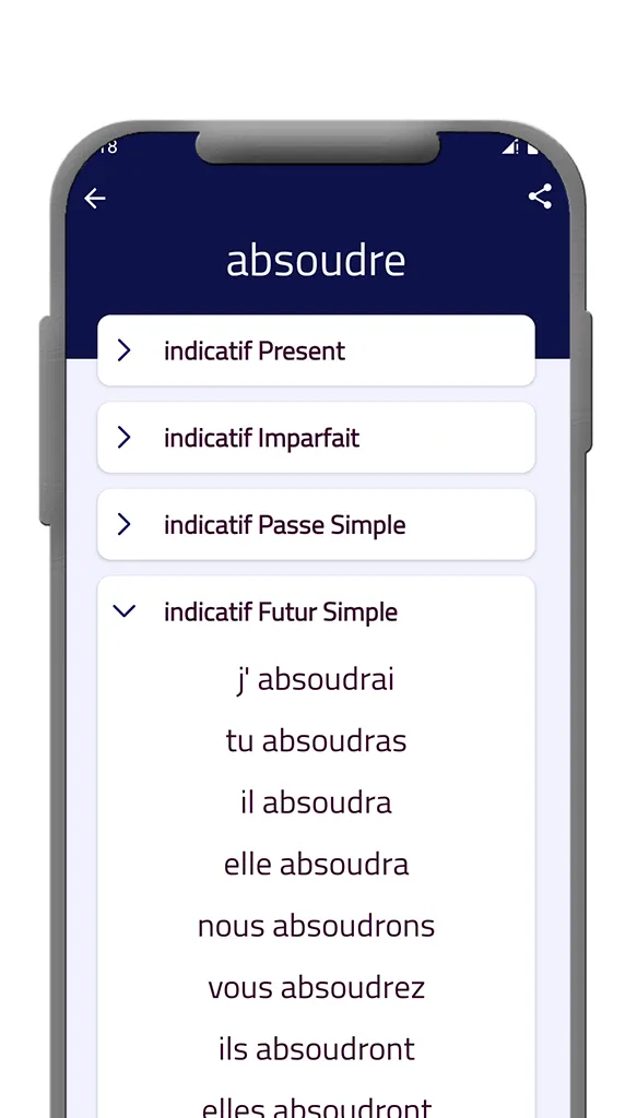 French Verb Conjugator | Indus Appstore | Screenshot