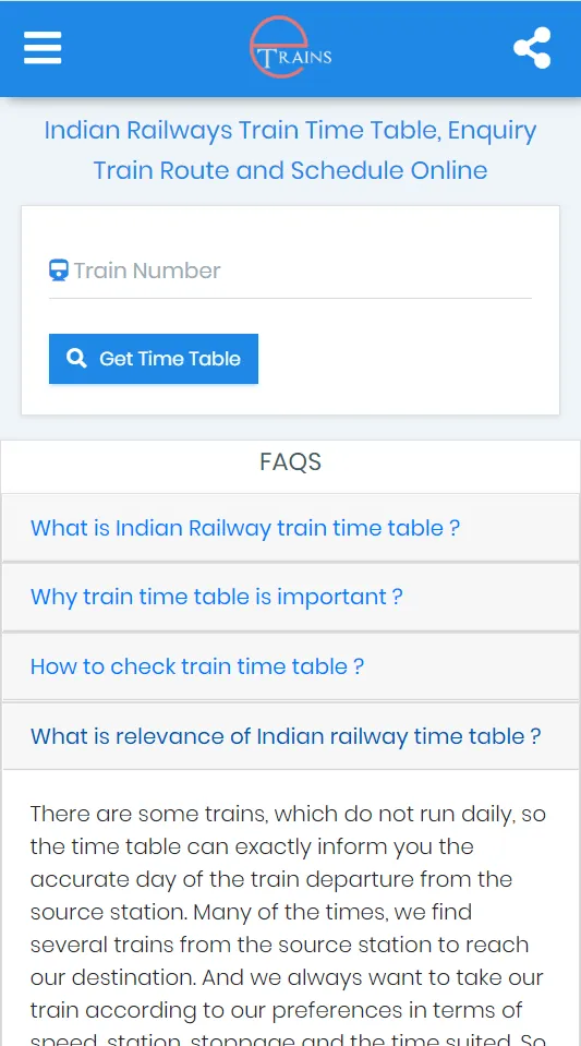 Train Enquiry Online - Etrains | Indus Appstore | Screenshot