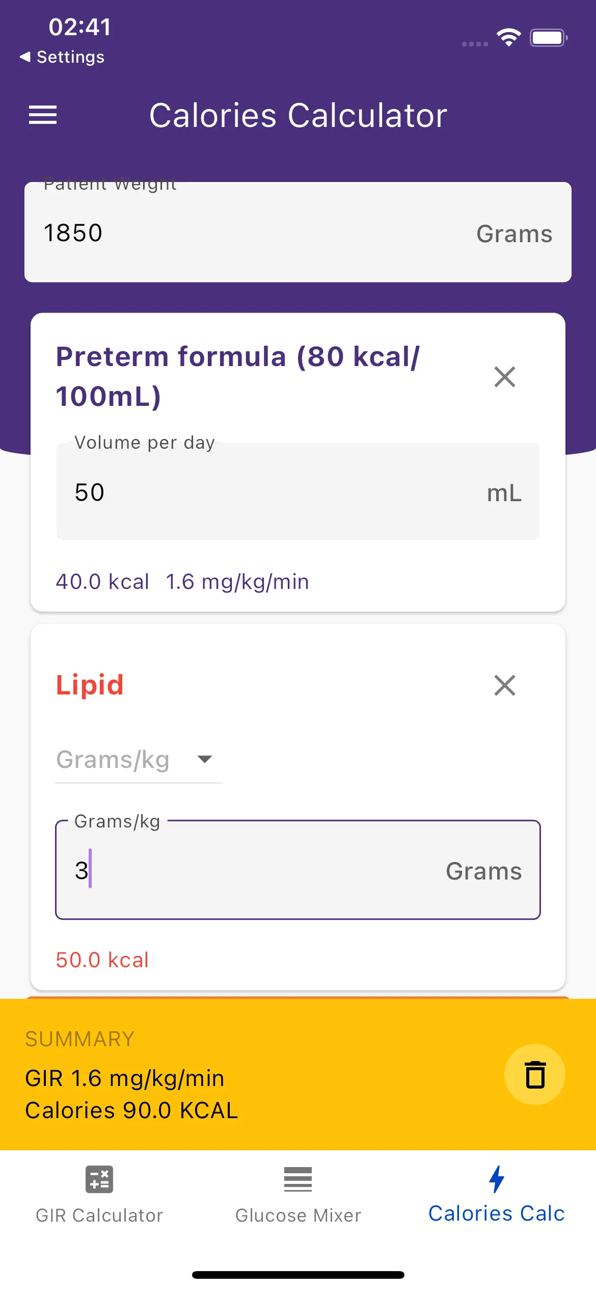 Dextrose Calc - GIR Calculator | Indus Appstore | Screenshot