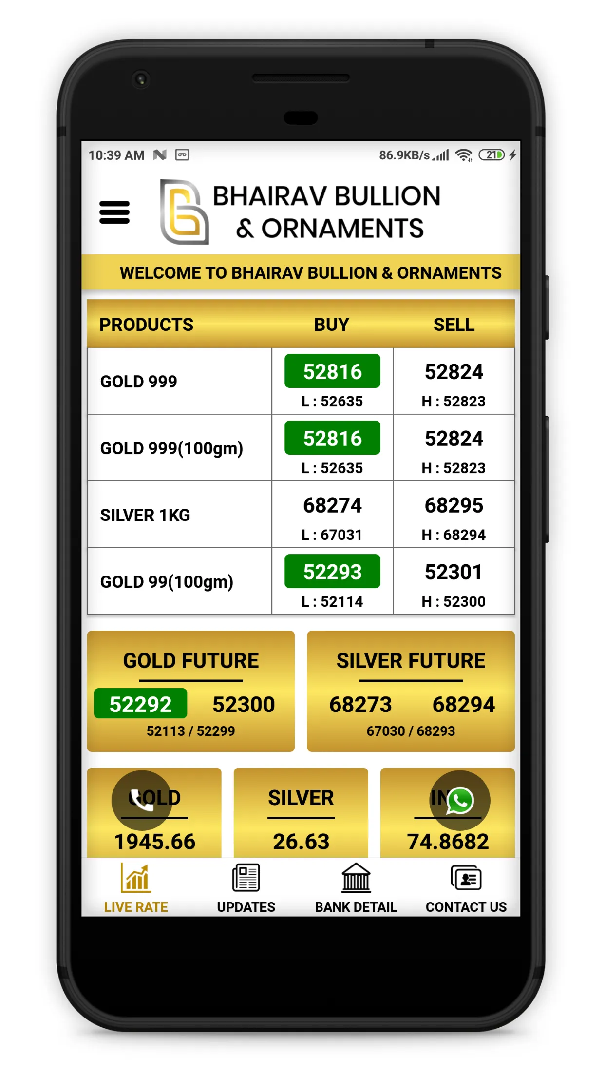 Bhairav Bullion | Indus Appstore | Screenshot