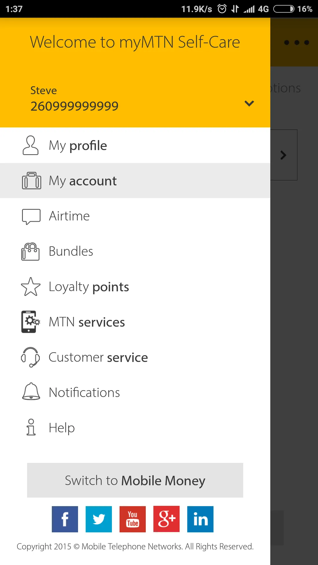 MyMTN | Indus Appstore | Screenshot