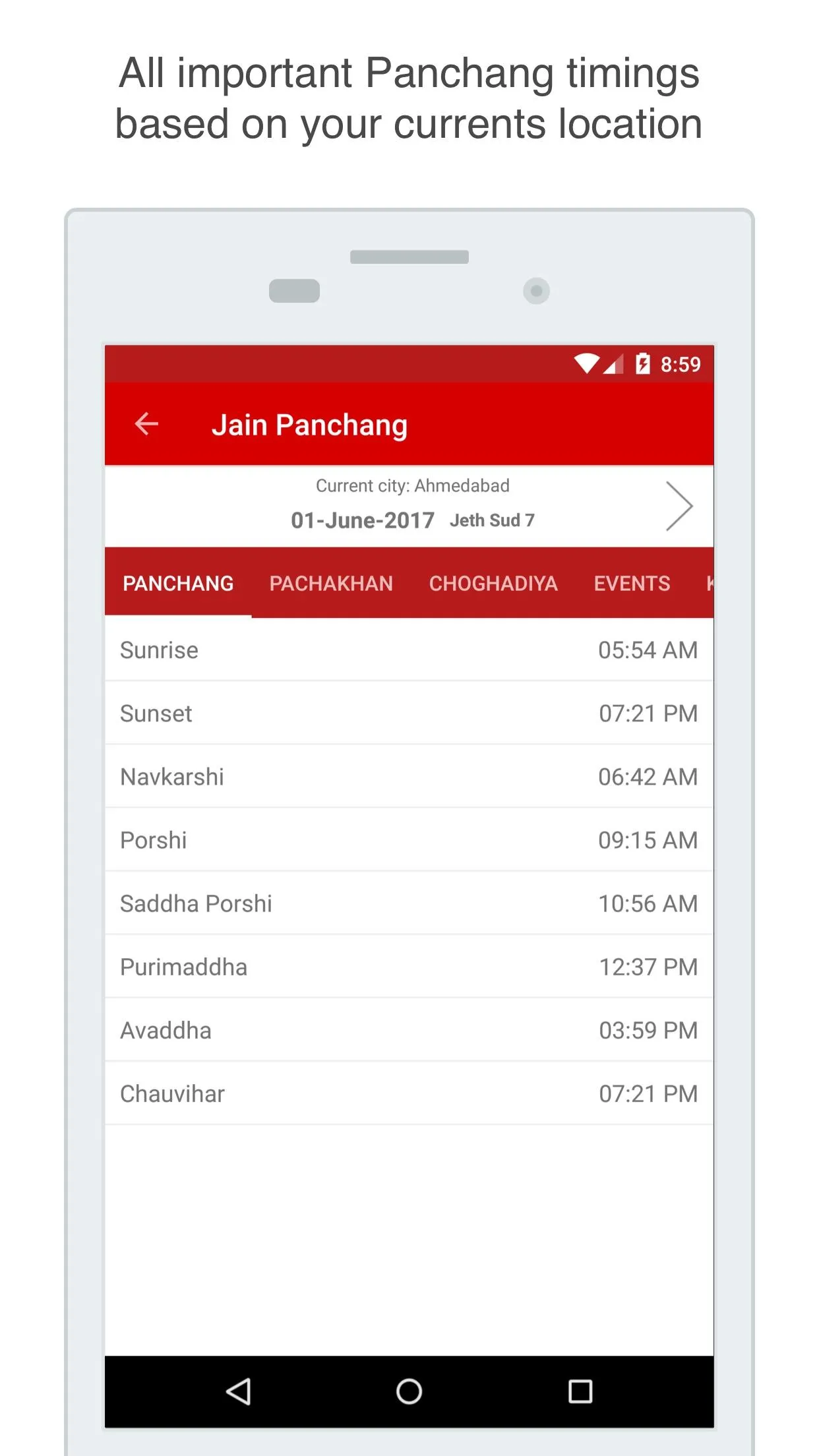 Jain Panchang and Choghadiya | Indus Appstore | Screenshot