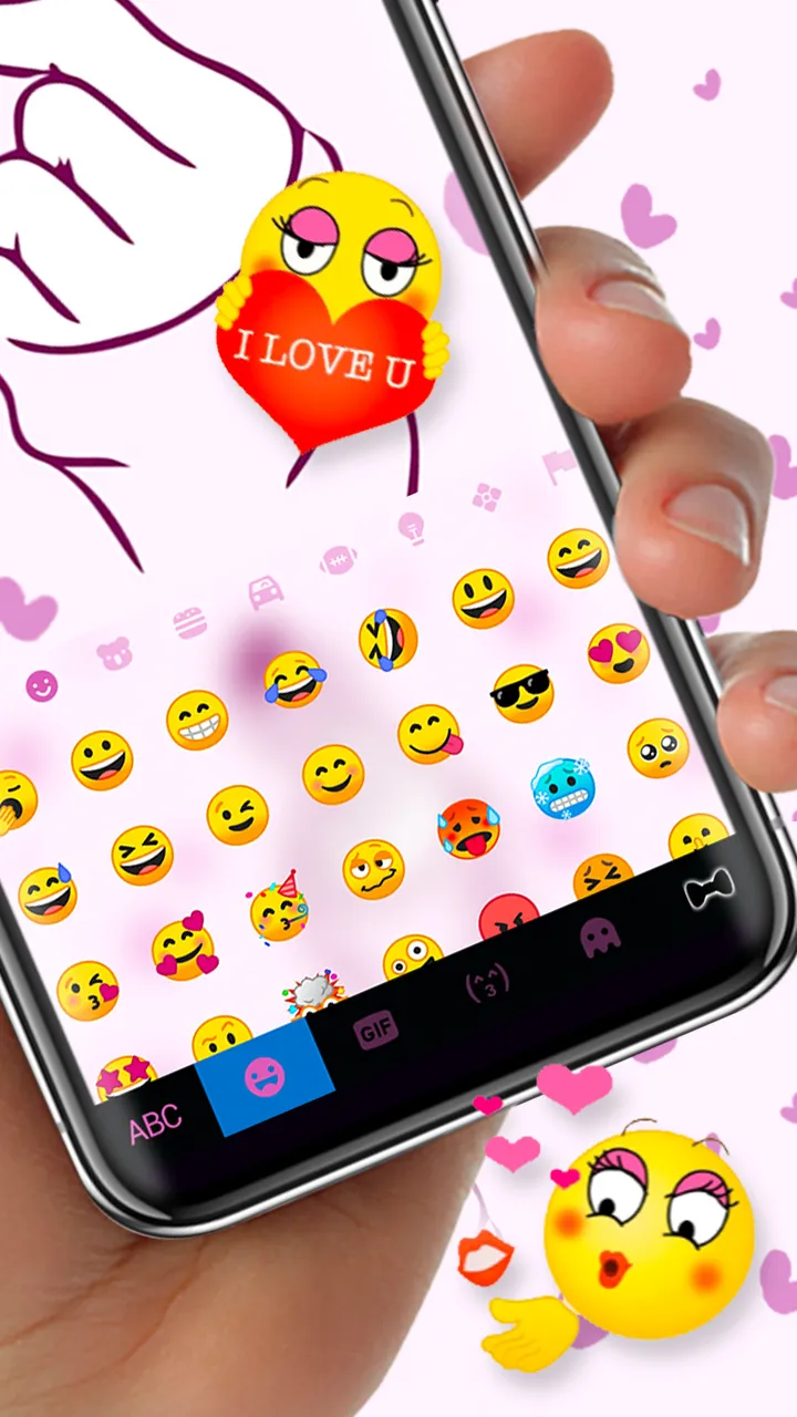 Purple Hand Heart Keyboard Bac | Indus Appstore | Screenshot