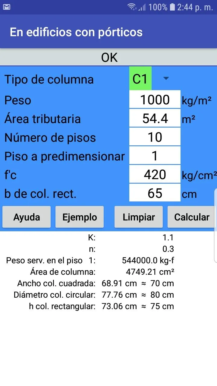 Predimensionamiento columnas | Indus Appstore | Screenshot