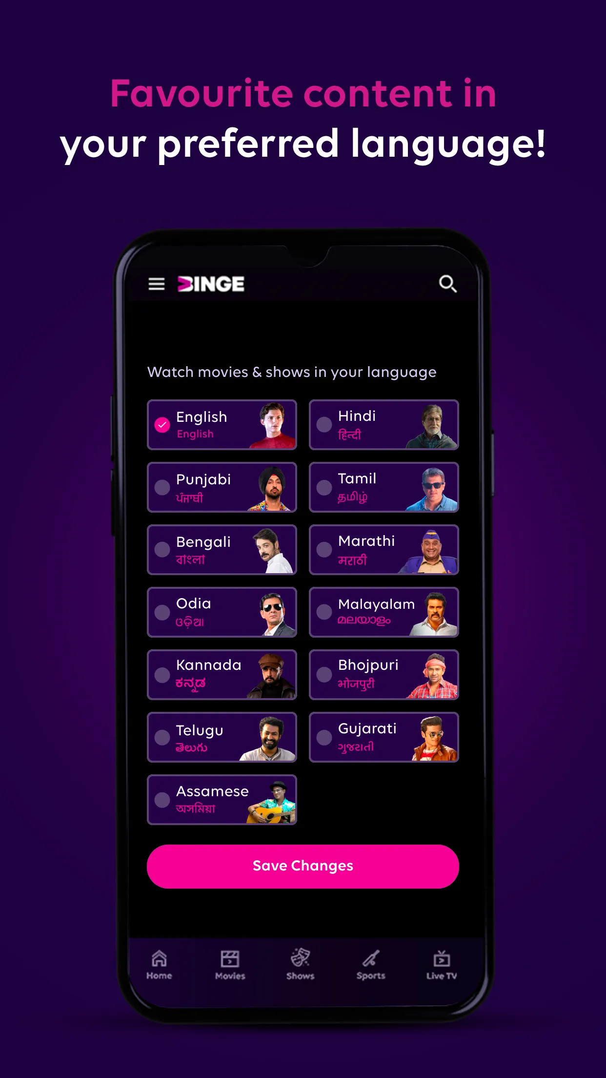 Tata Play Binge: 30+ OTTs in 1 | Indus Appstore | Screenshot