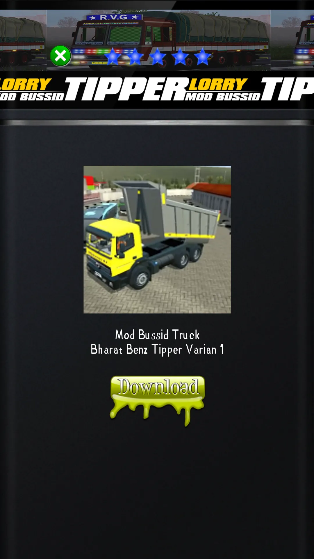 Tipper Lorry Mod Bussid | Indus Appstore | Screenshot