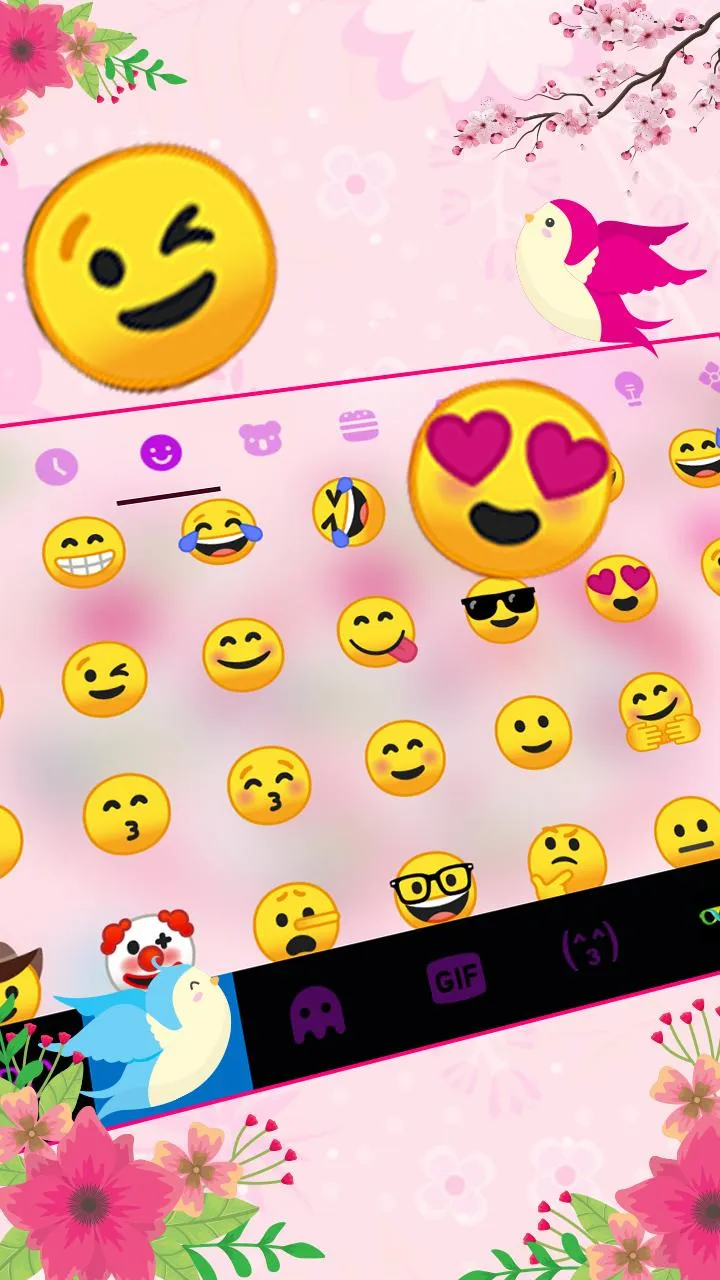 Pink Floral Hearts Keyboard Th | Indus Appstore | Screenshot