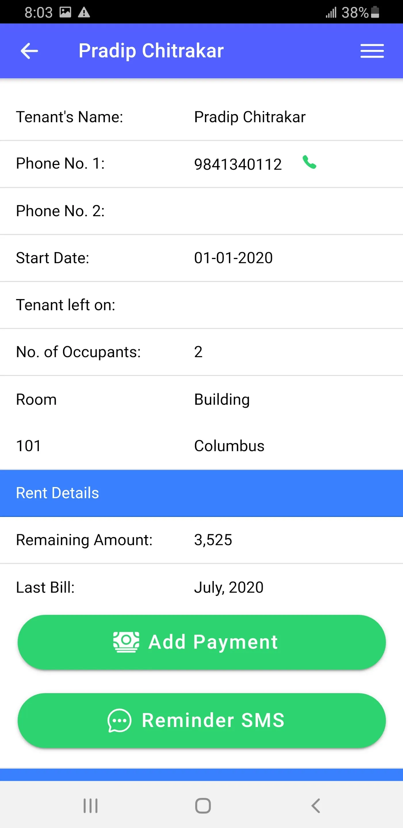 Tenant Rental Record | Indus Appstore | Screenshot