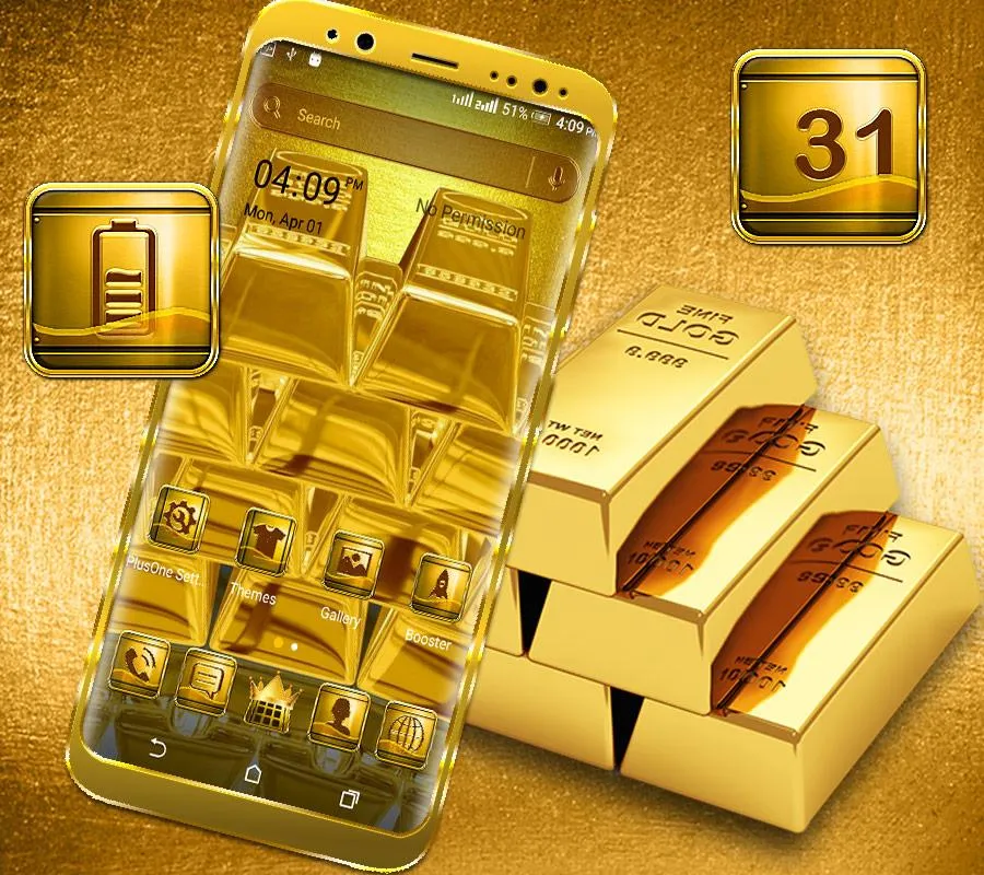 Golden Bricks Launcher Theme | Indus Appstore | Screenshot