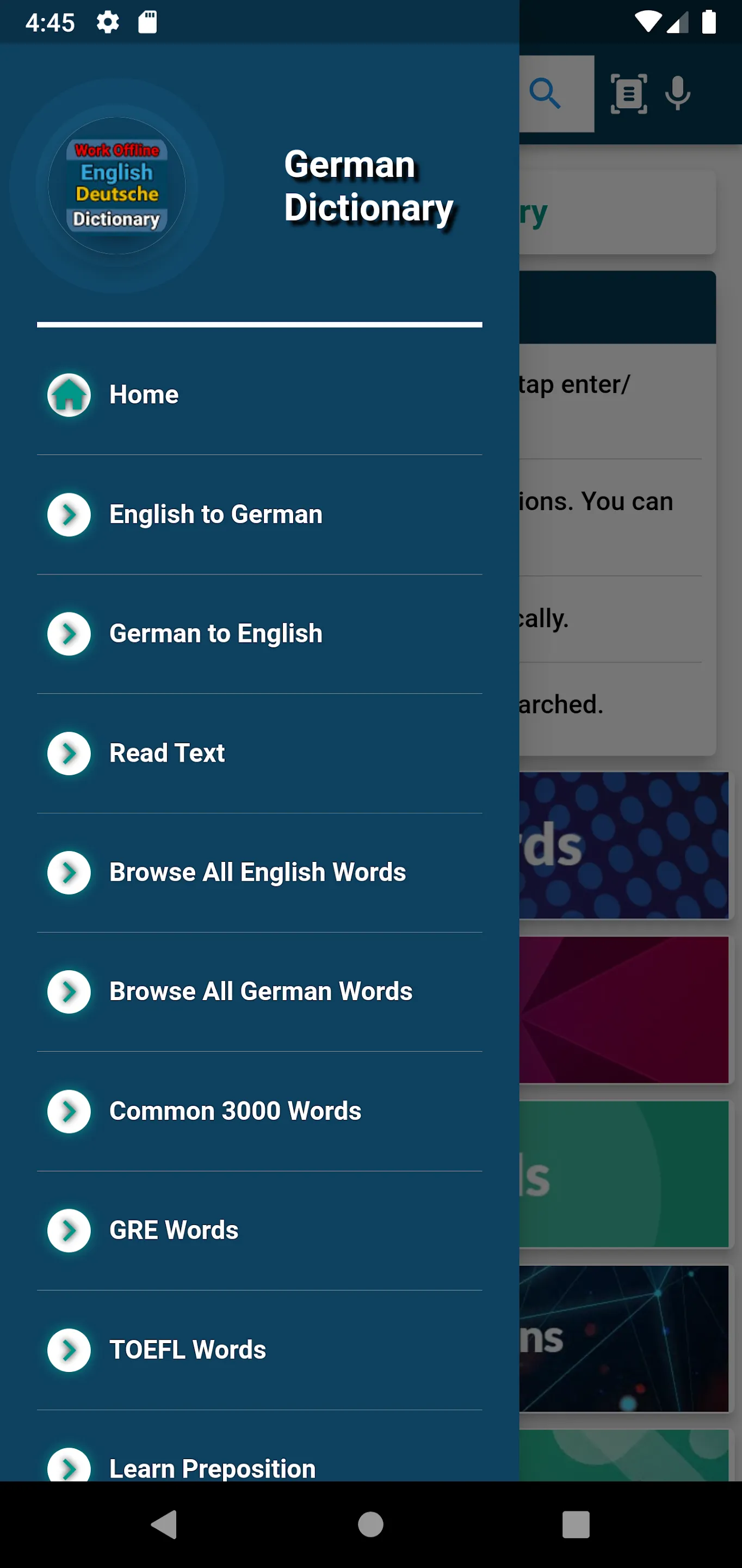 English : German Dictionary | Indus Appstore | Screenshot