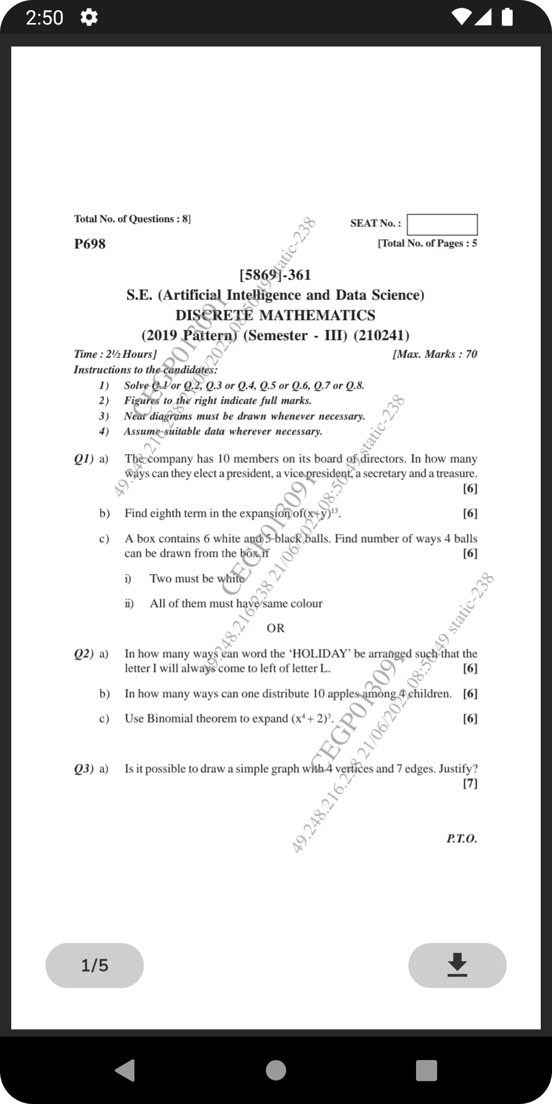 Sppu Question paper | Indus Appstore | Screenshot