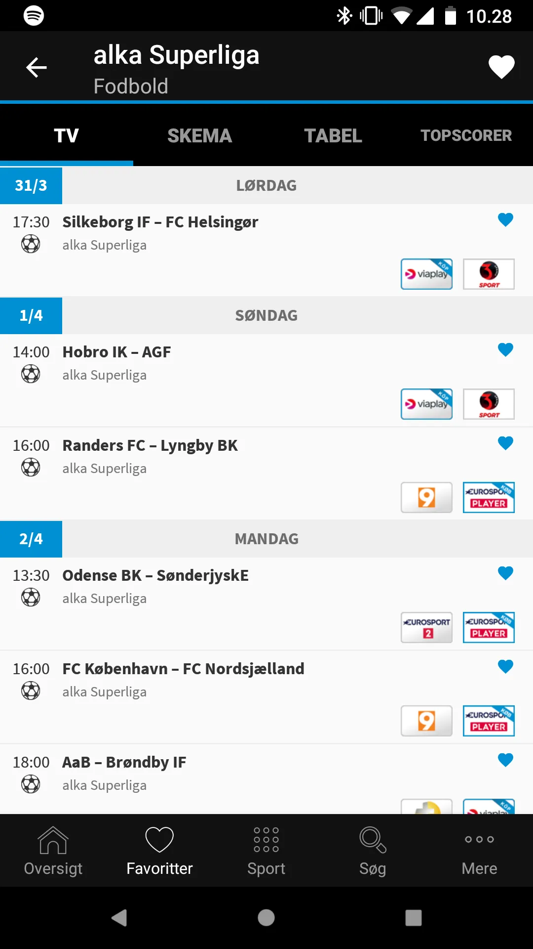 TVsporten.dk sport i TV | Indus Appstore | Screenshot