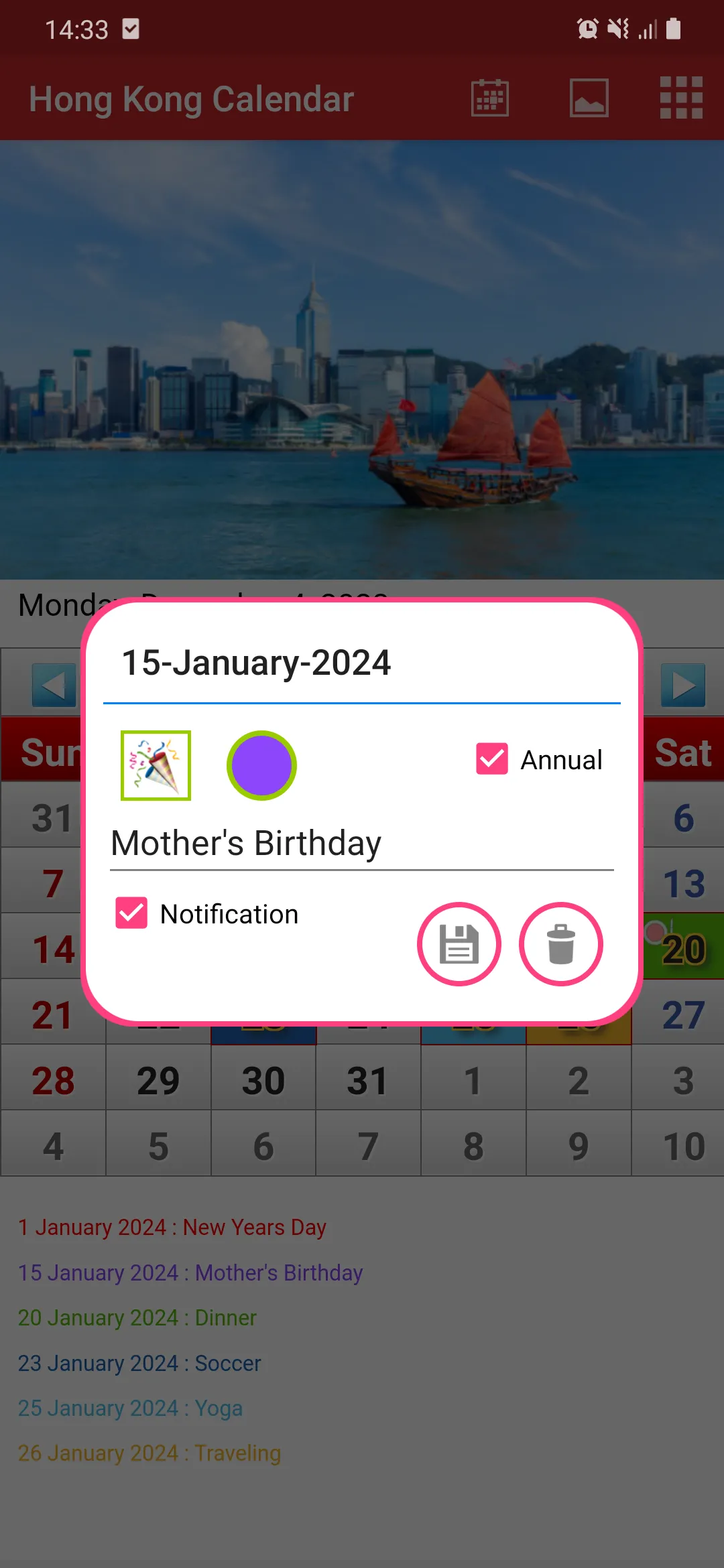 Hong Kong Calendar | Indus Appstore | Screenshot