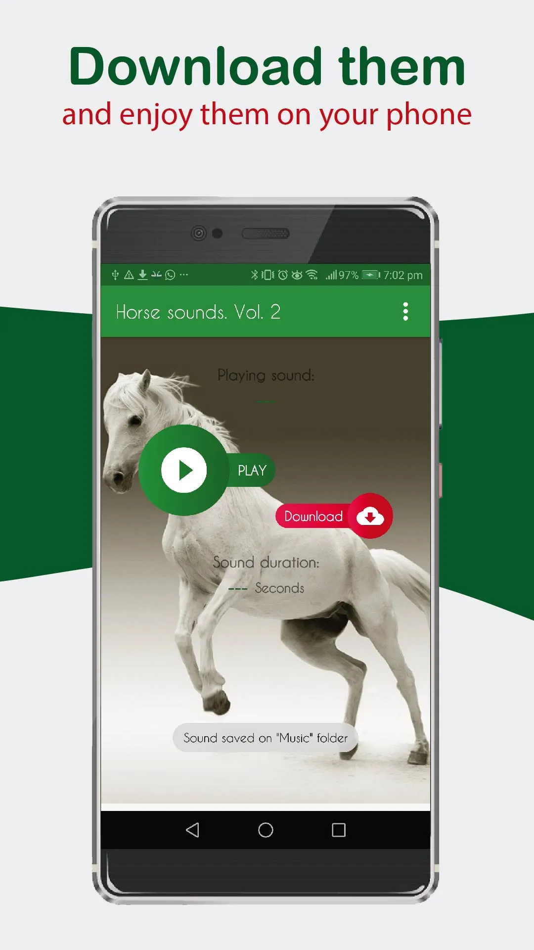 Horse Sounds. beautiful neighs | Indus Appstore | Screenshot