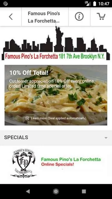 Pino's La Forchetta Pizza | Indus Appstore | Screenshot