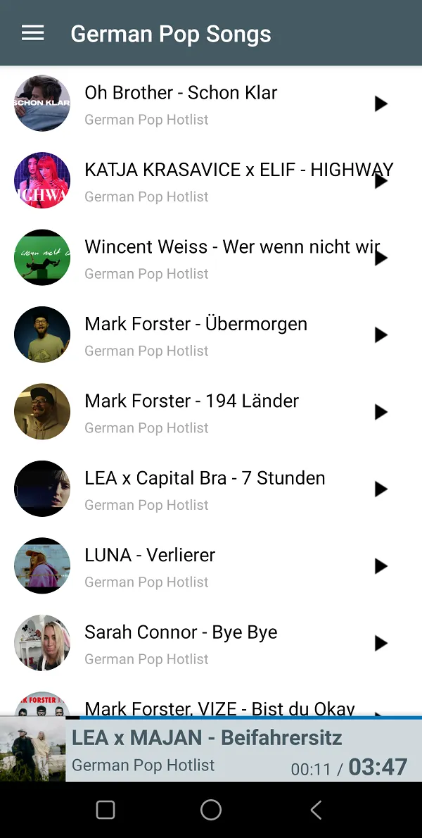 German pop music songs online | Indus Appstore | Screenshot