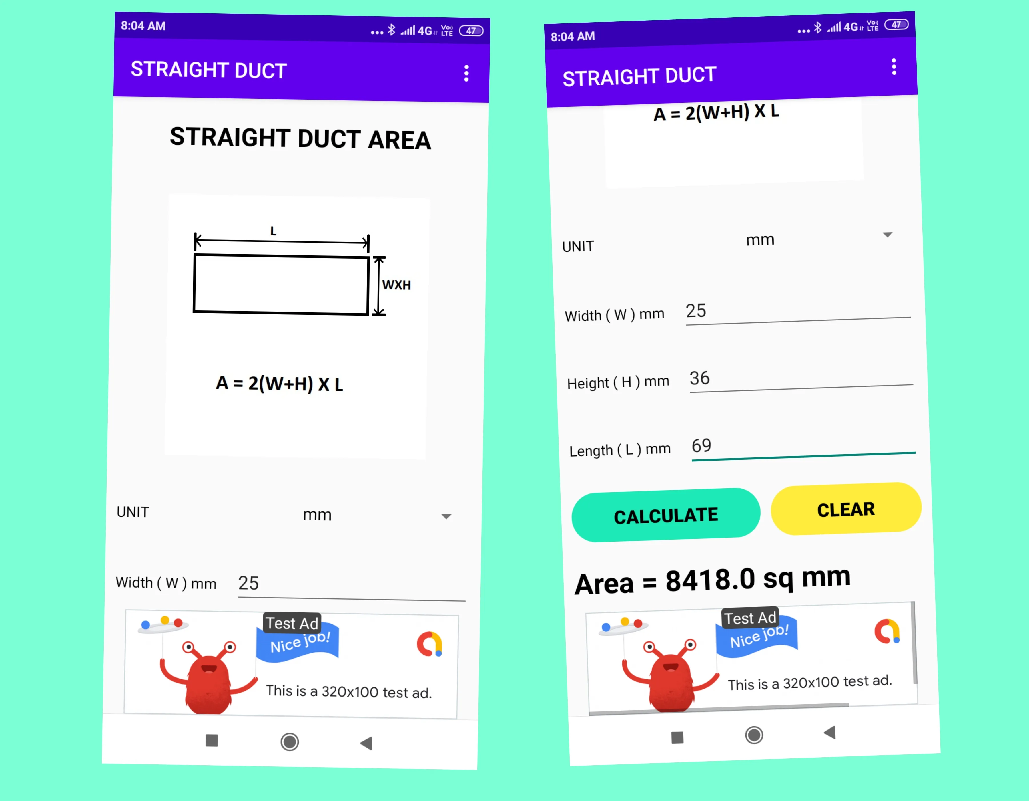 Duct Area Calculator | Indus Appstore | Screenshot