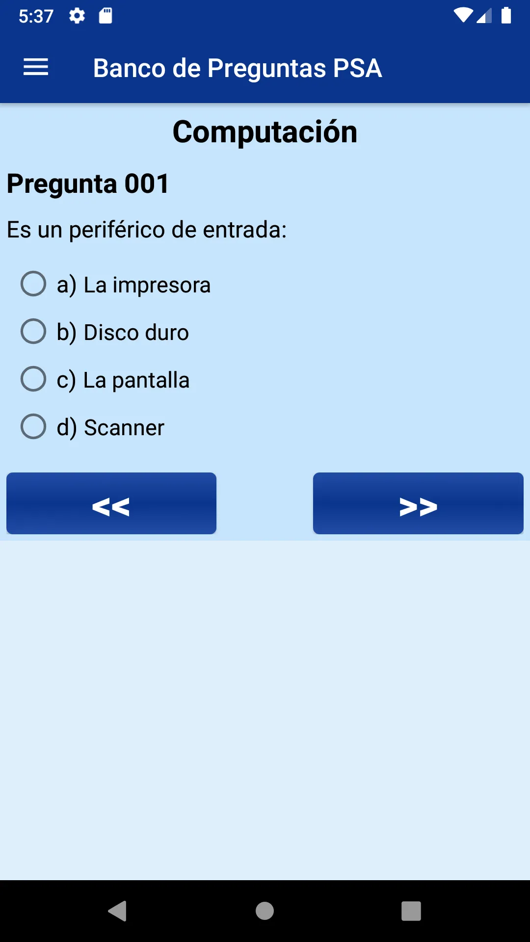 Banco de Preguntas PSA | Indus Appstore | Screenshot