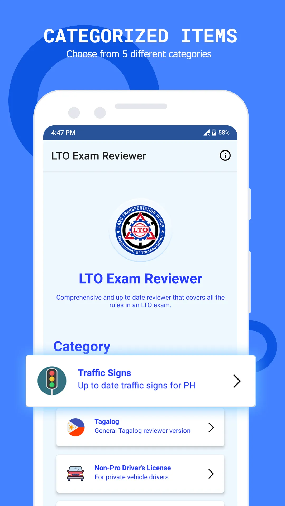 Exam Reviewer - LTO: 2023 | Indus Appstore | Screenshot