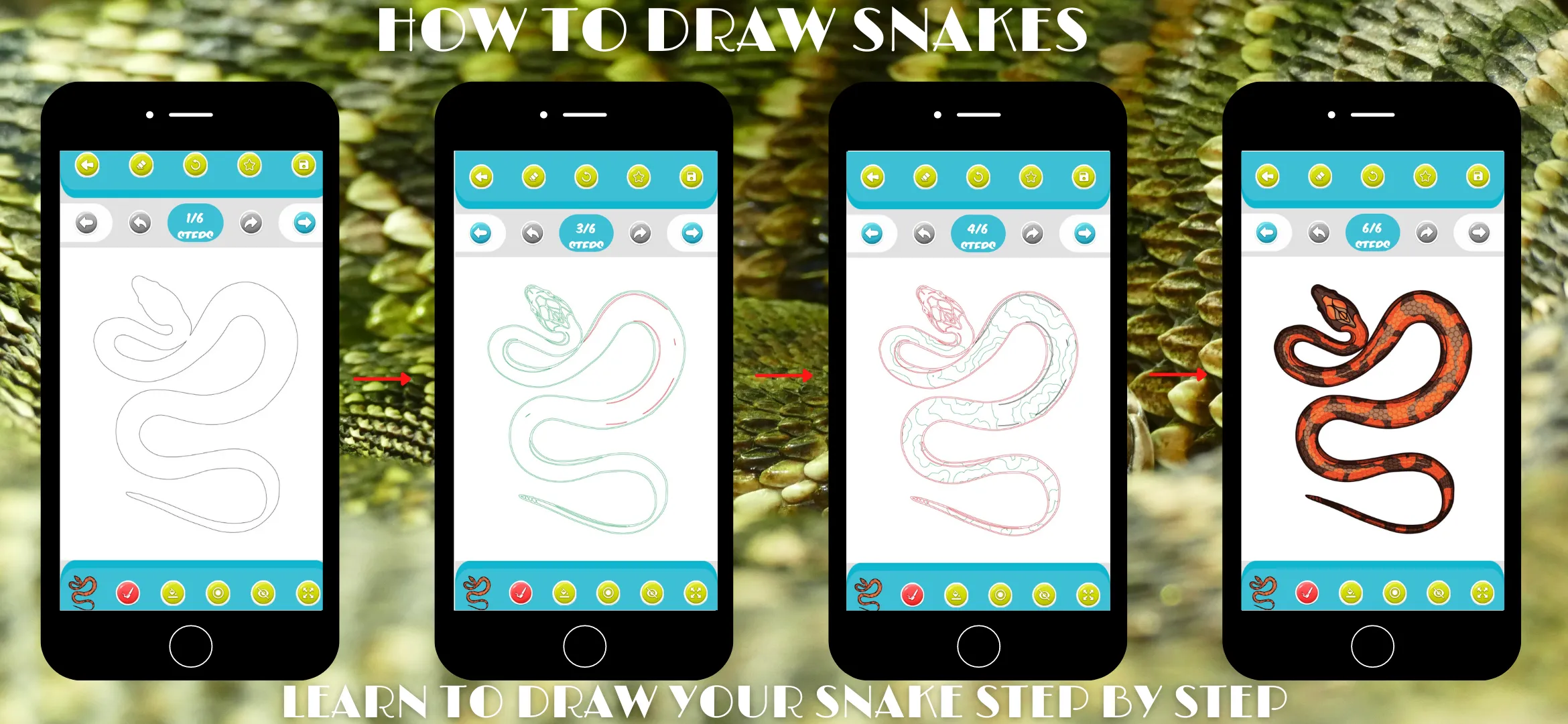 Snake drawing coloring book | Indus Appstore | Screenshot