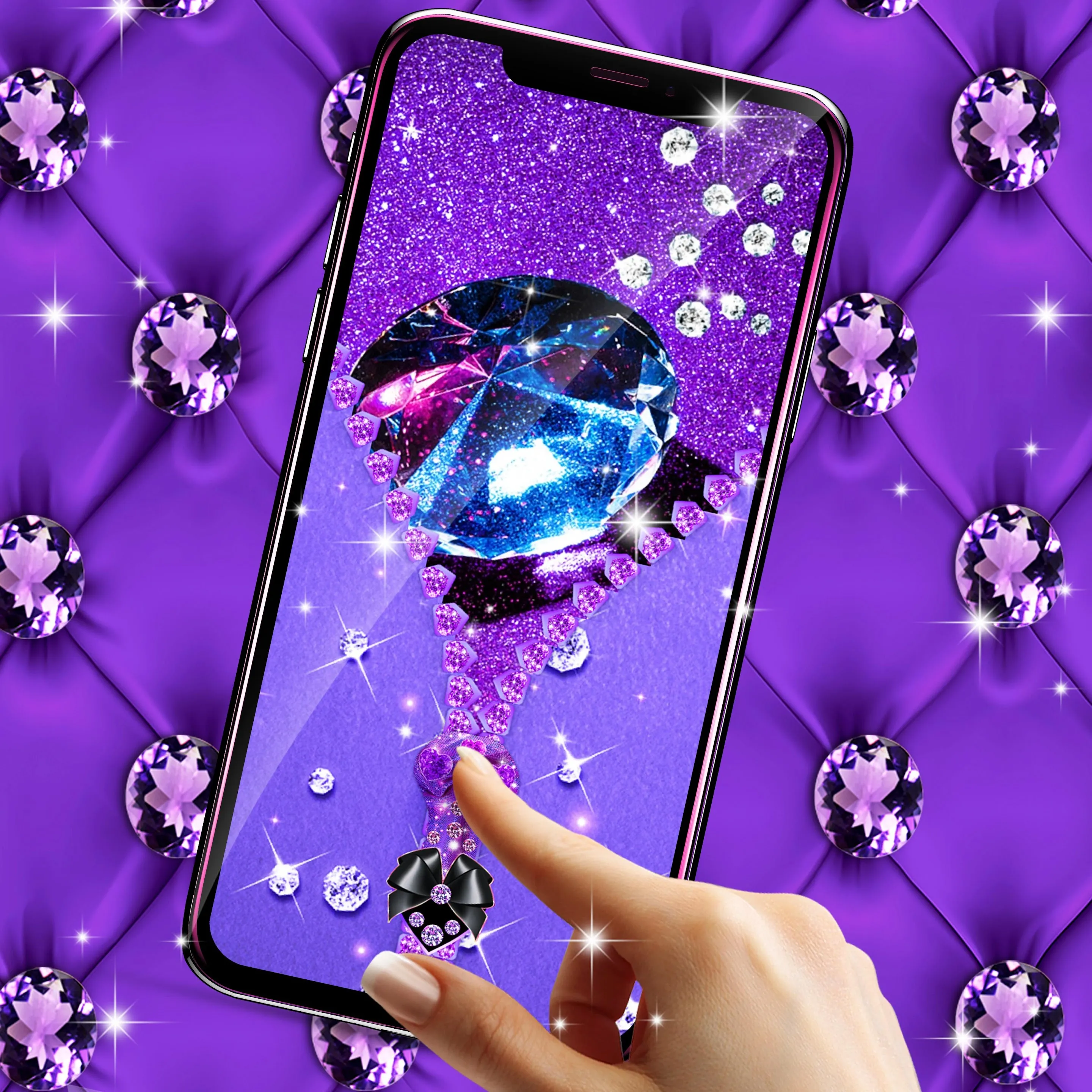 Purple diamond lock screen | Indus Appstore | Screenshot