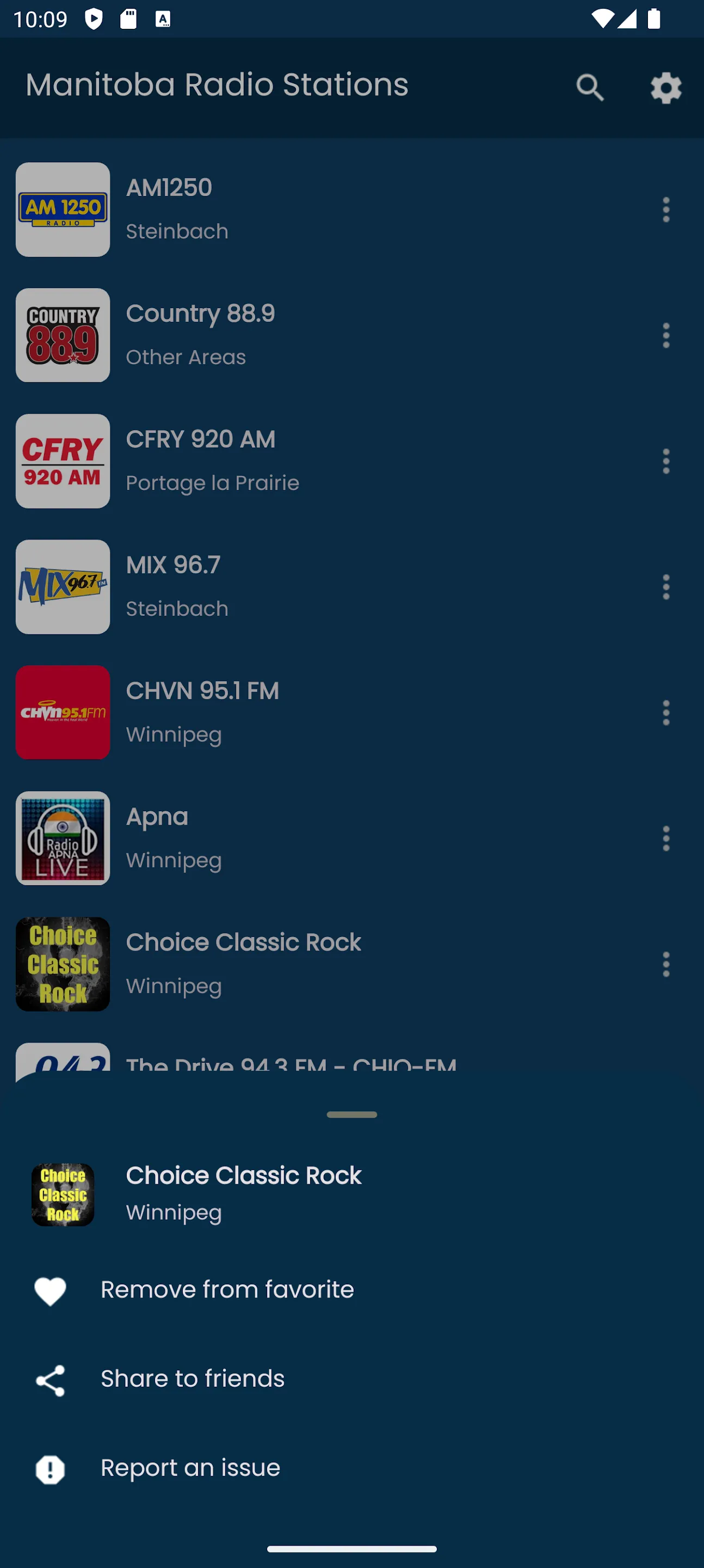 Radios from Manitoba | Indus Appstore | Screenshot