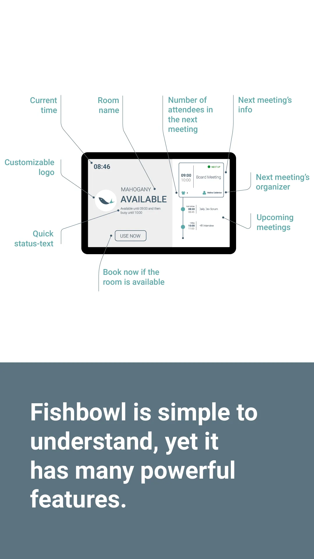 Fishbowl Meeting Room Display | Indus Appstore | Screenshot